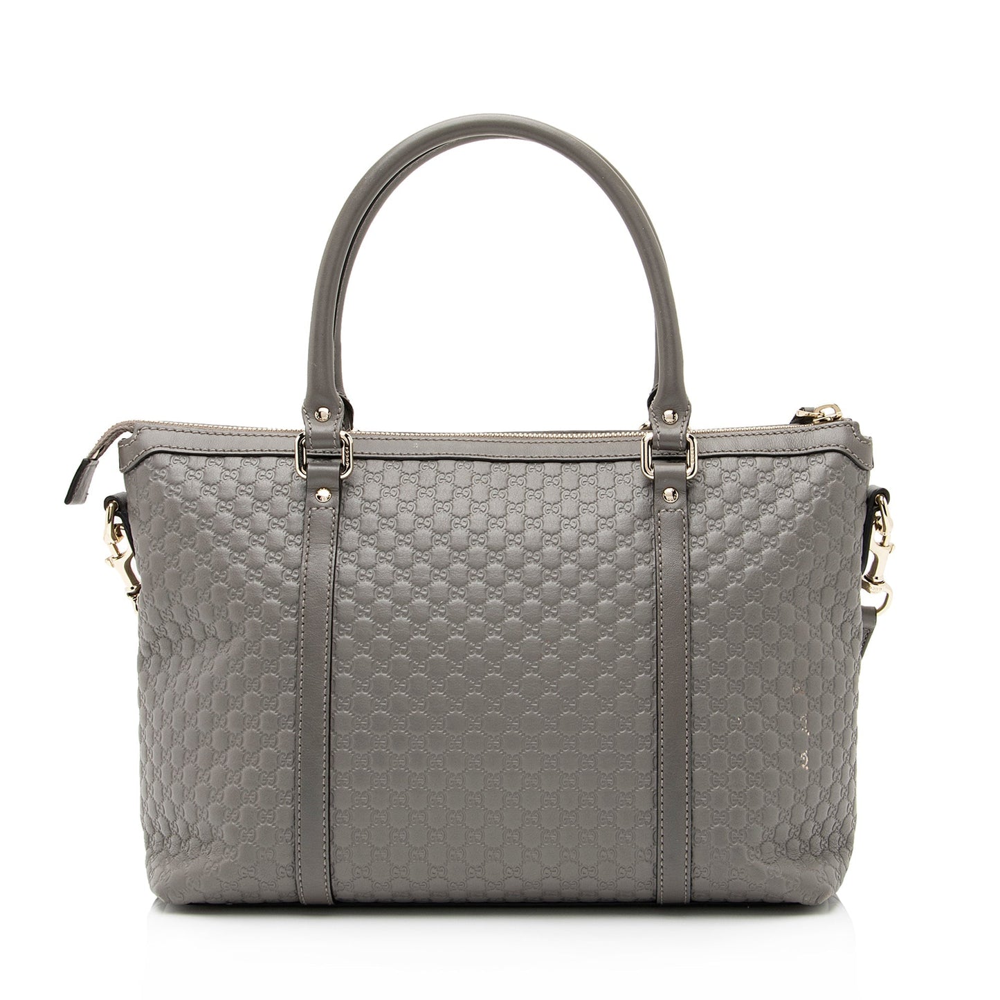 Gucci Microguccissima Joy Zip SHF Leather Grey Medium Tote Bag