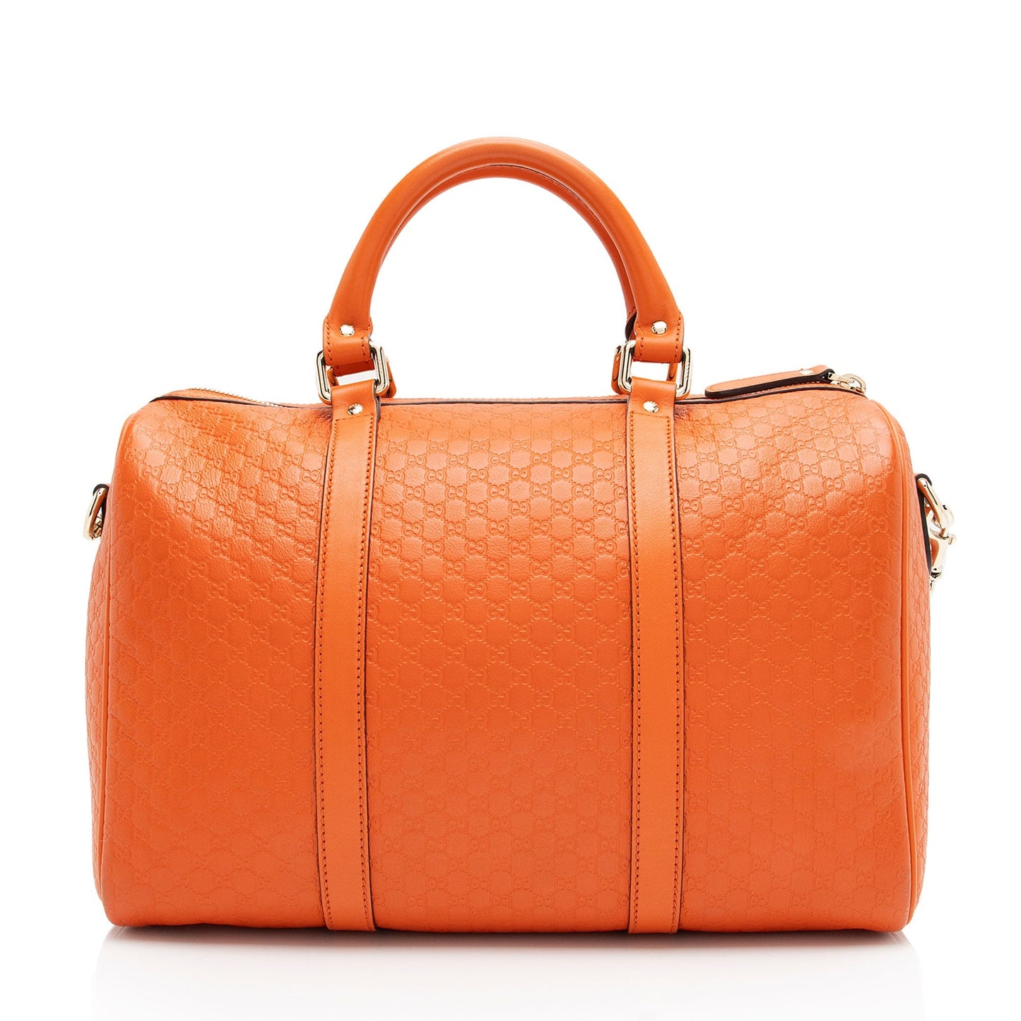 Gucci Microguccissima Boston SHF-GMQyjn Leather Orange Medium Satchel Bag