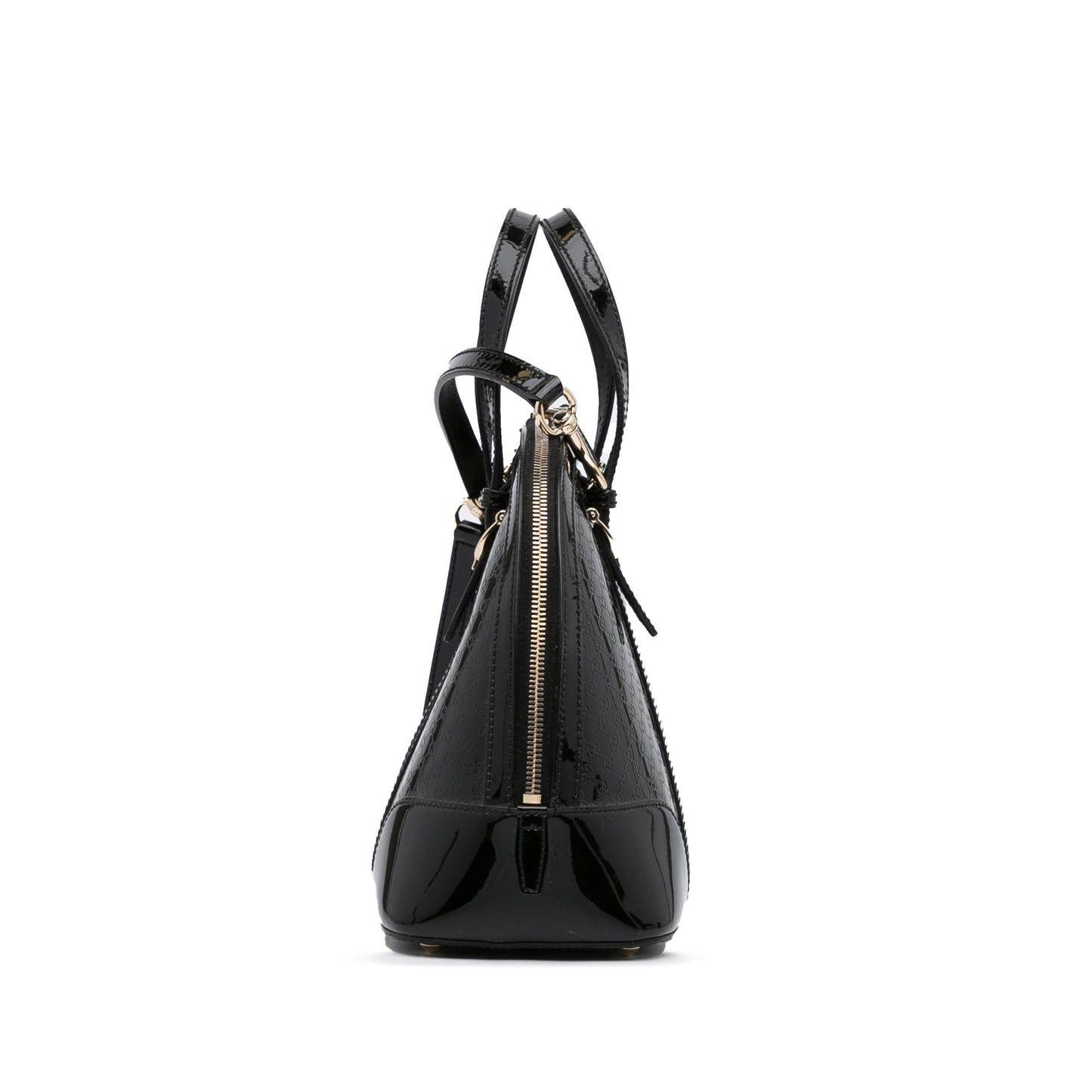 Gucci Microguccissima Nice SHG-DGOxQR Leather Patent Black Satchel Bag