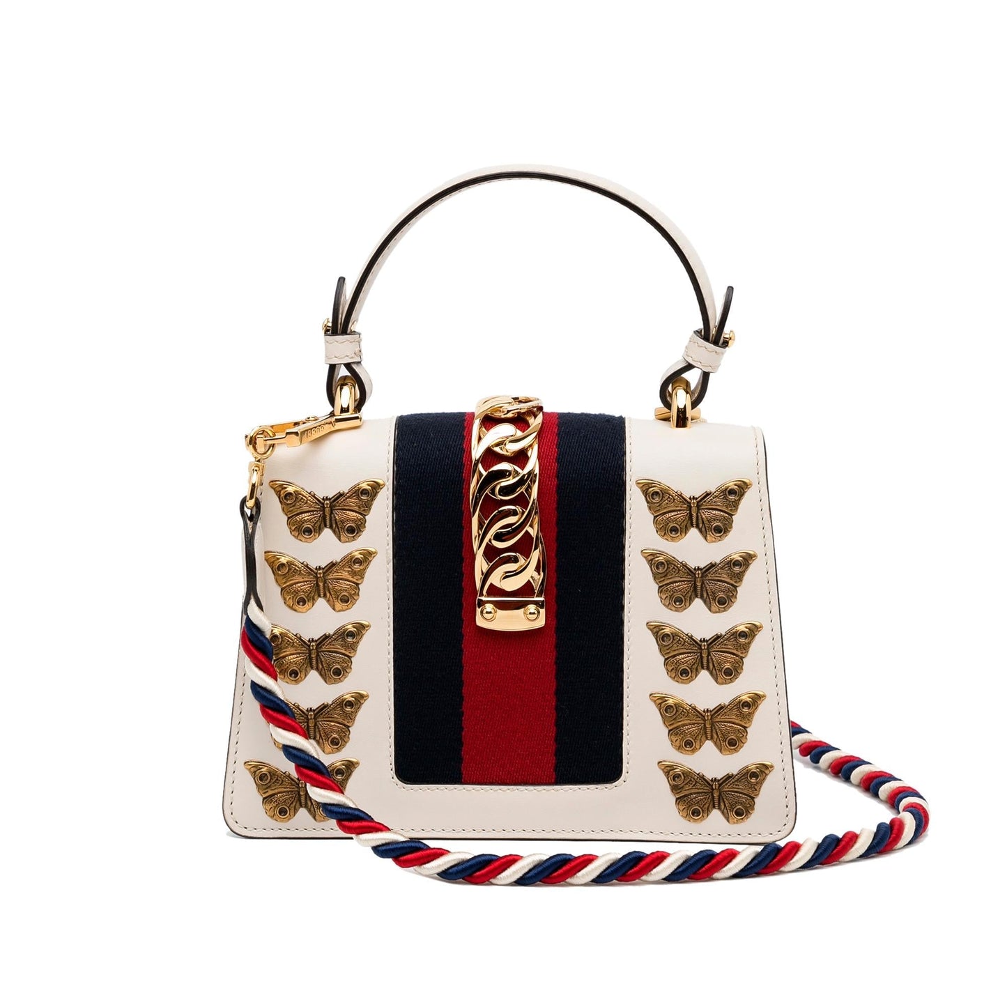 Gucci Animalier Sylvie SHG-28y1gS Calf White Mini Satchel Bag