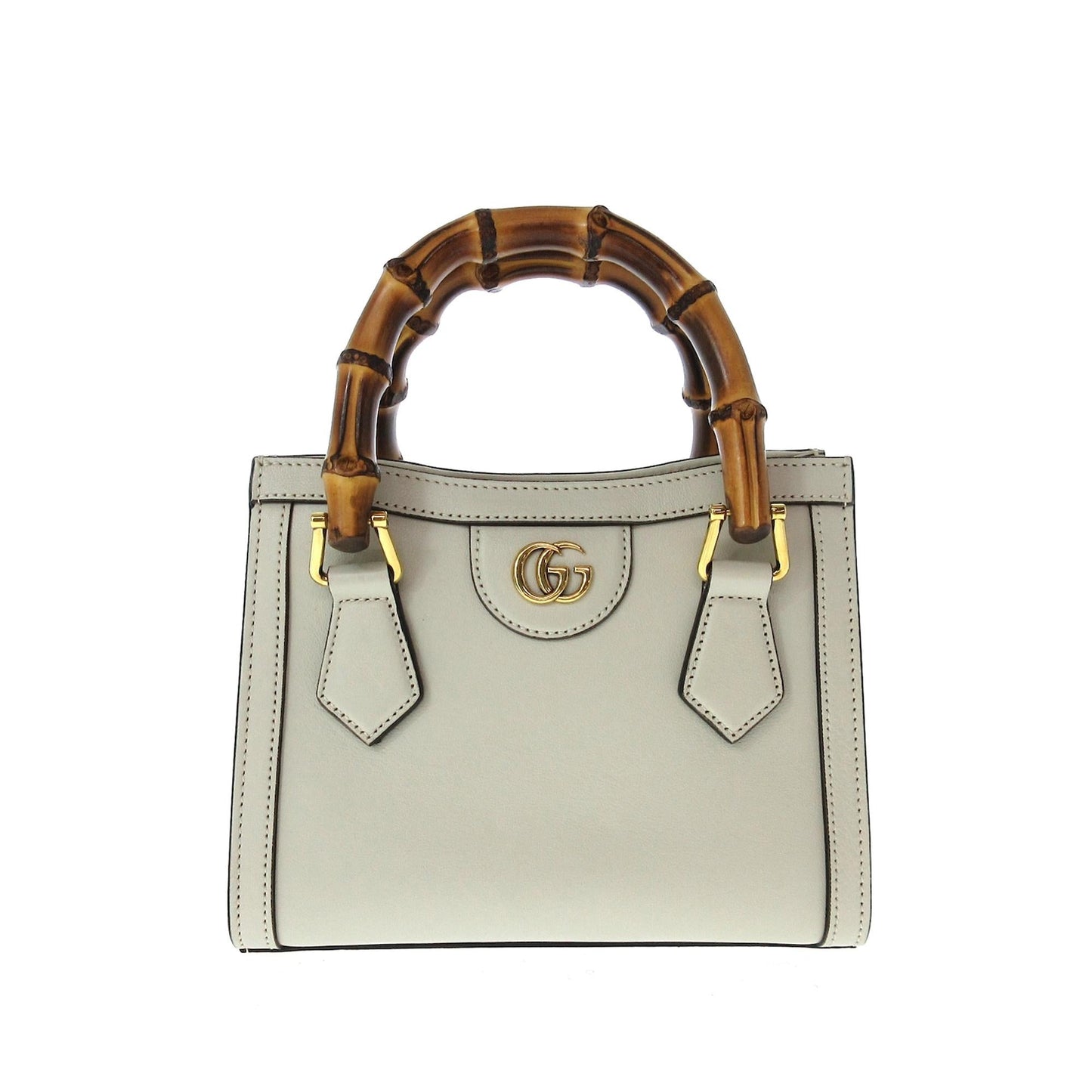 Gucci Bamboo Diana SHG-XM8iQZ Calf White Mini Satchel Bag