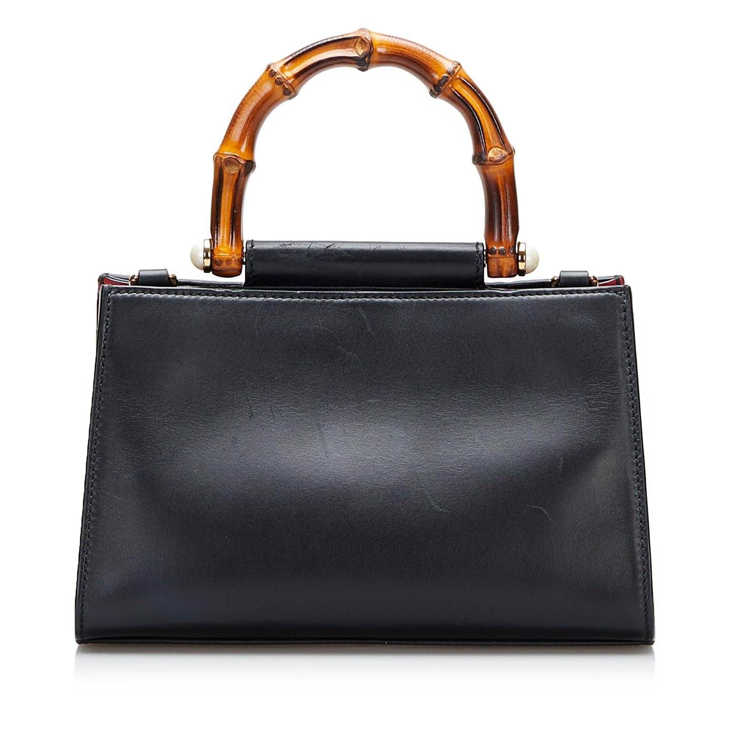 Gucci Bamboo Nymphae SHG-tbG7gW Calf Black Mini Satchel Bag