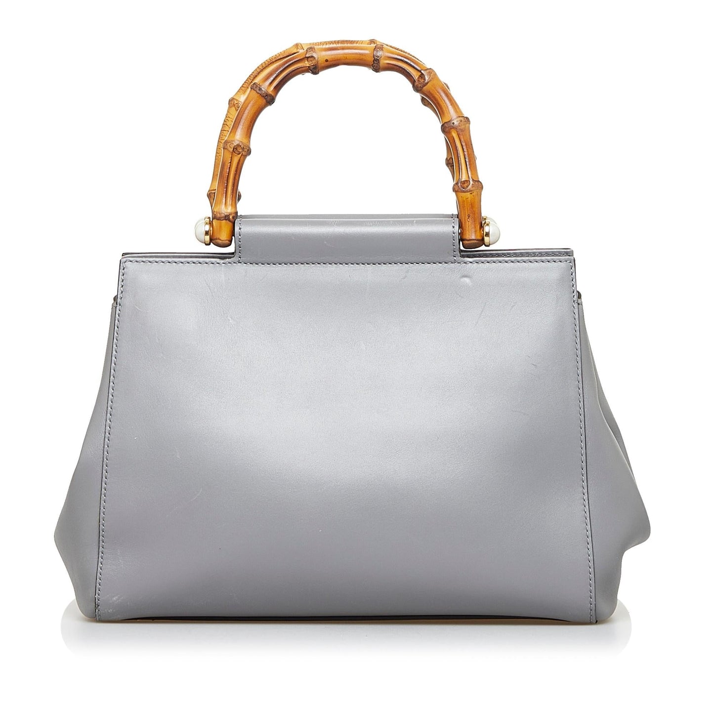 Gucci Bamboo Nymphae SHG-leijfO Calf Grey Mini Satchel Bag
