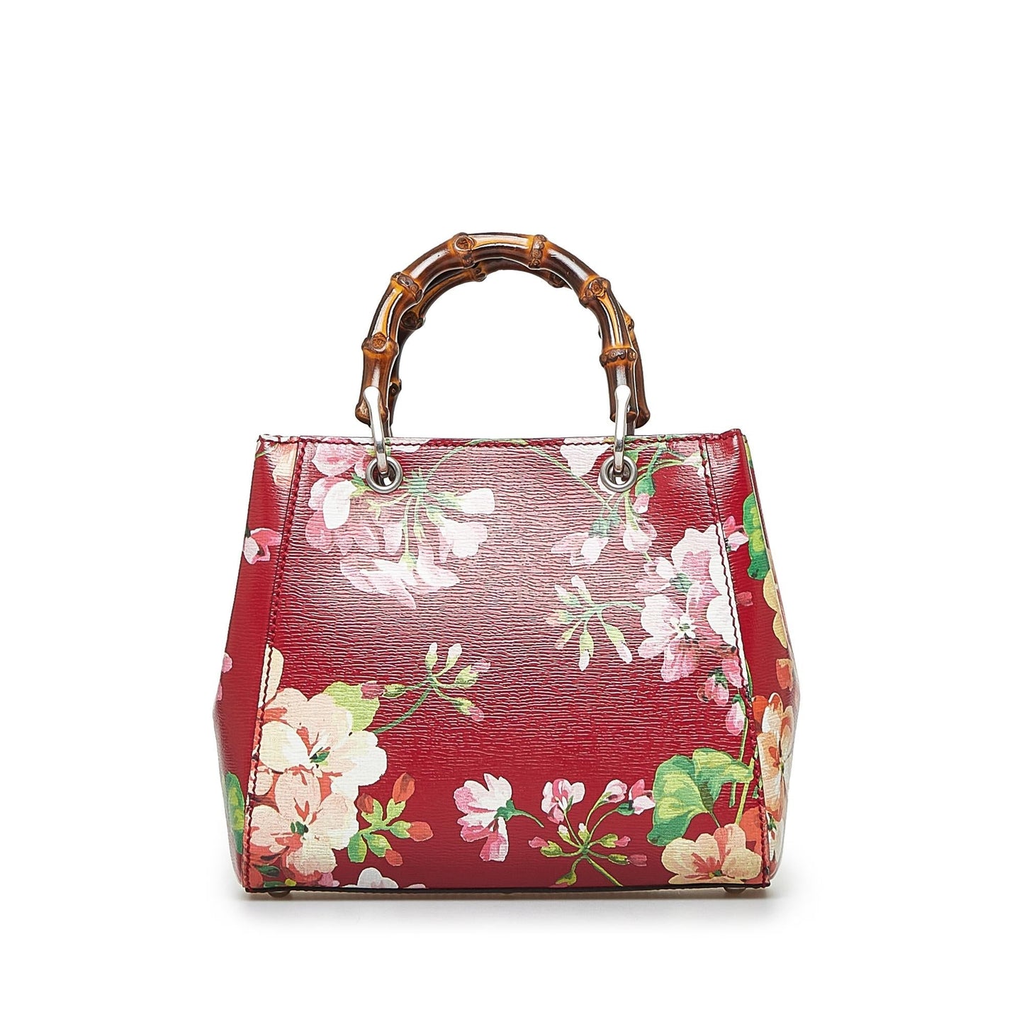 Gucci Blooms Bamboo Shopper SHG-00UAfn Calf Red Mini Satchel Bag