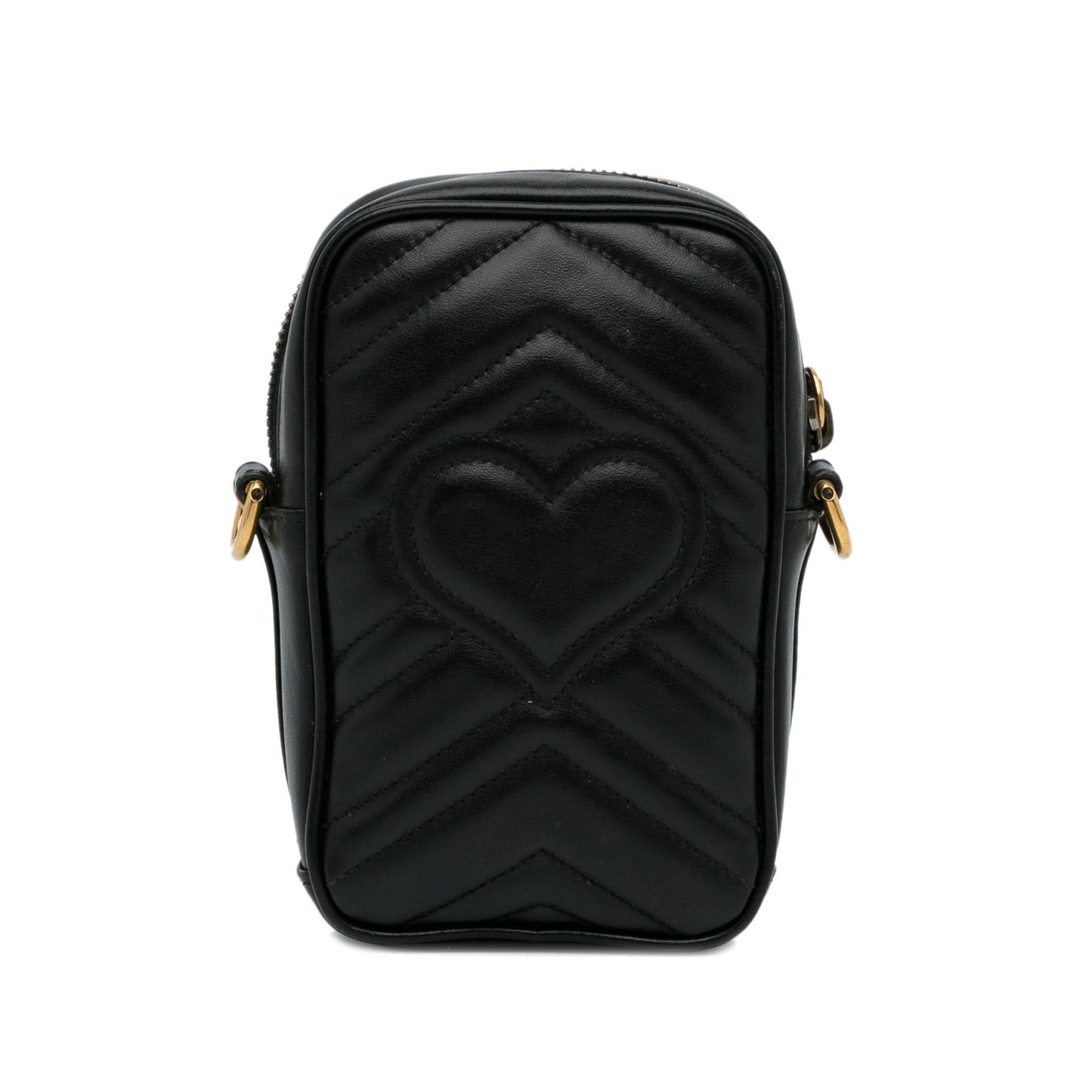 Gucci GG Marmont SHG-lsXYA5 Calf Black Mini Crossbody Bag