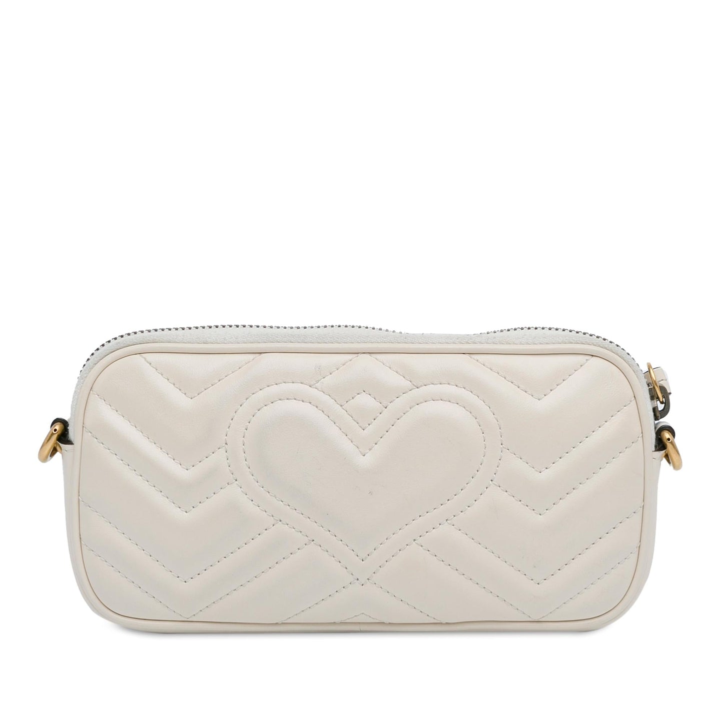 Gucci GG Marmont Camera SHG-ORpyrF Matelasse Calf White Mini Crossbody Bag