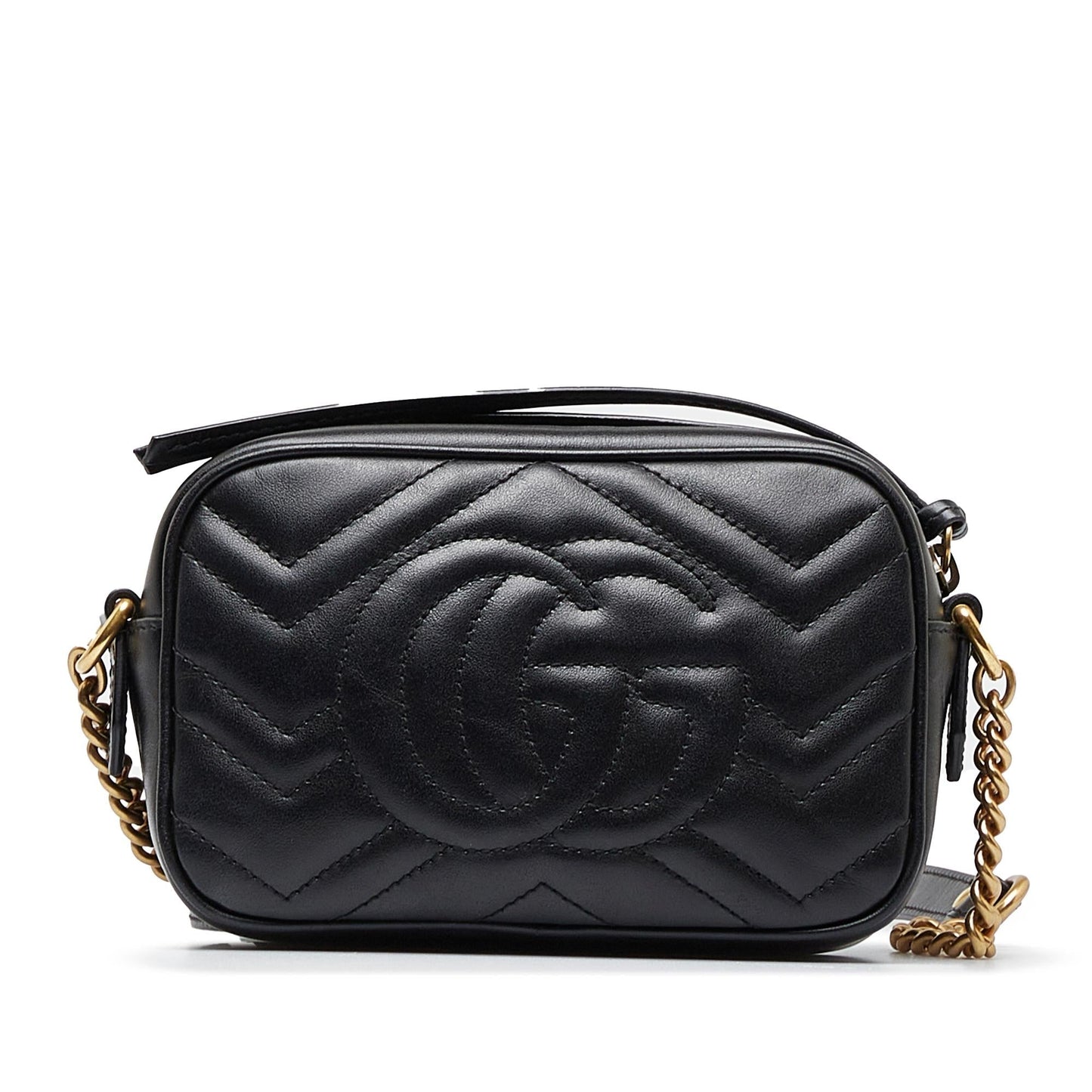 Gucci GG Marmont SHG-uuNtOh Matelasse Calf Black Mini Crossbody Bag