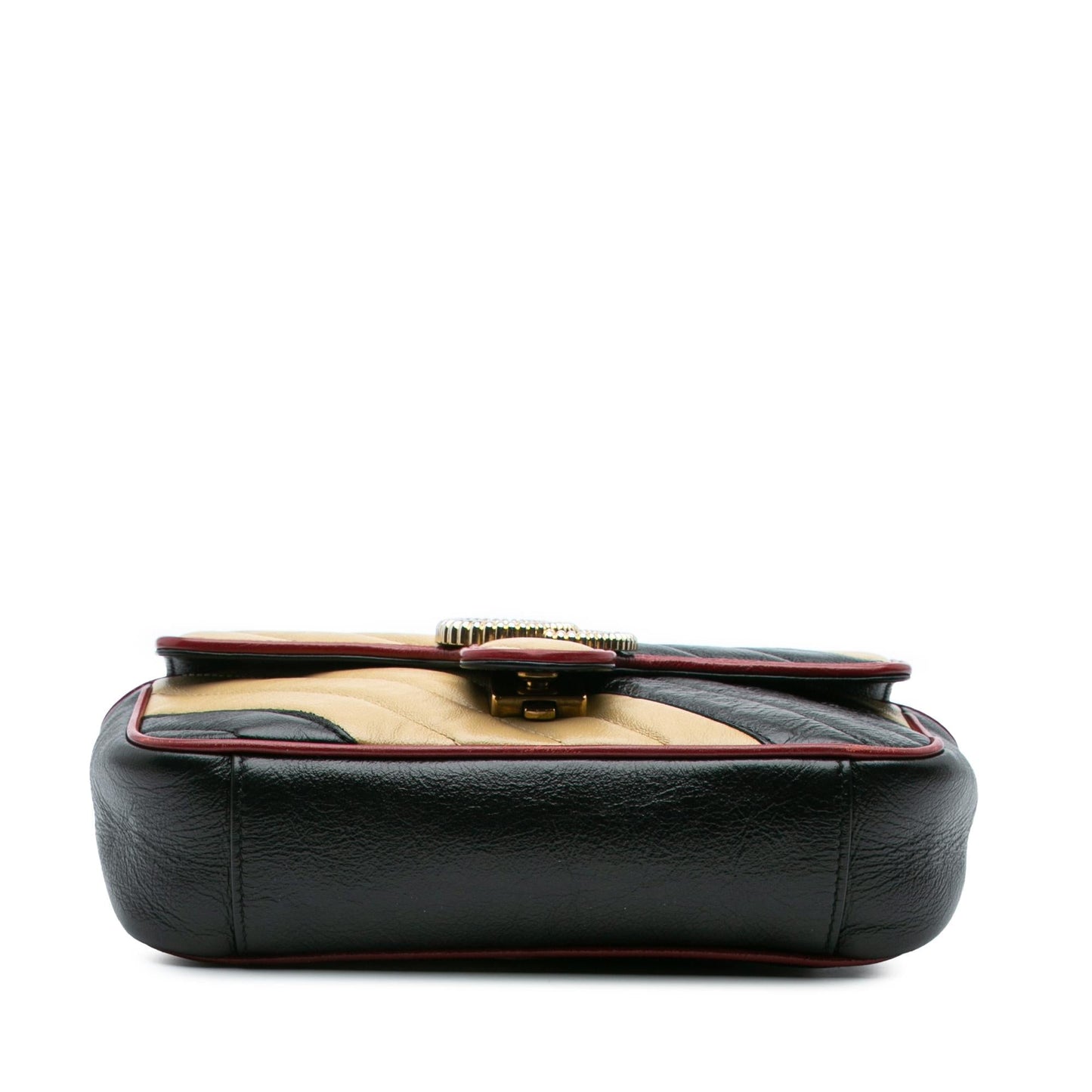 Gucci GG Marmont Torchon Flap Matelasse Leather Calf Black Crossbody Bag