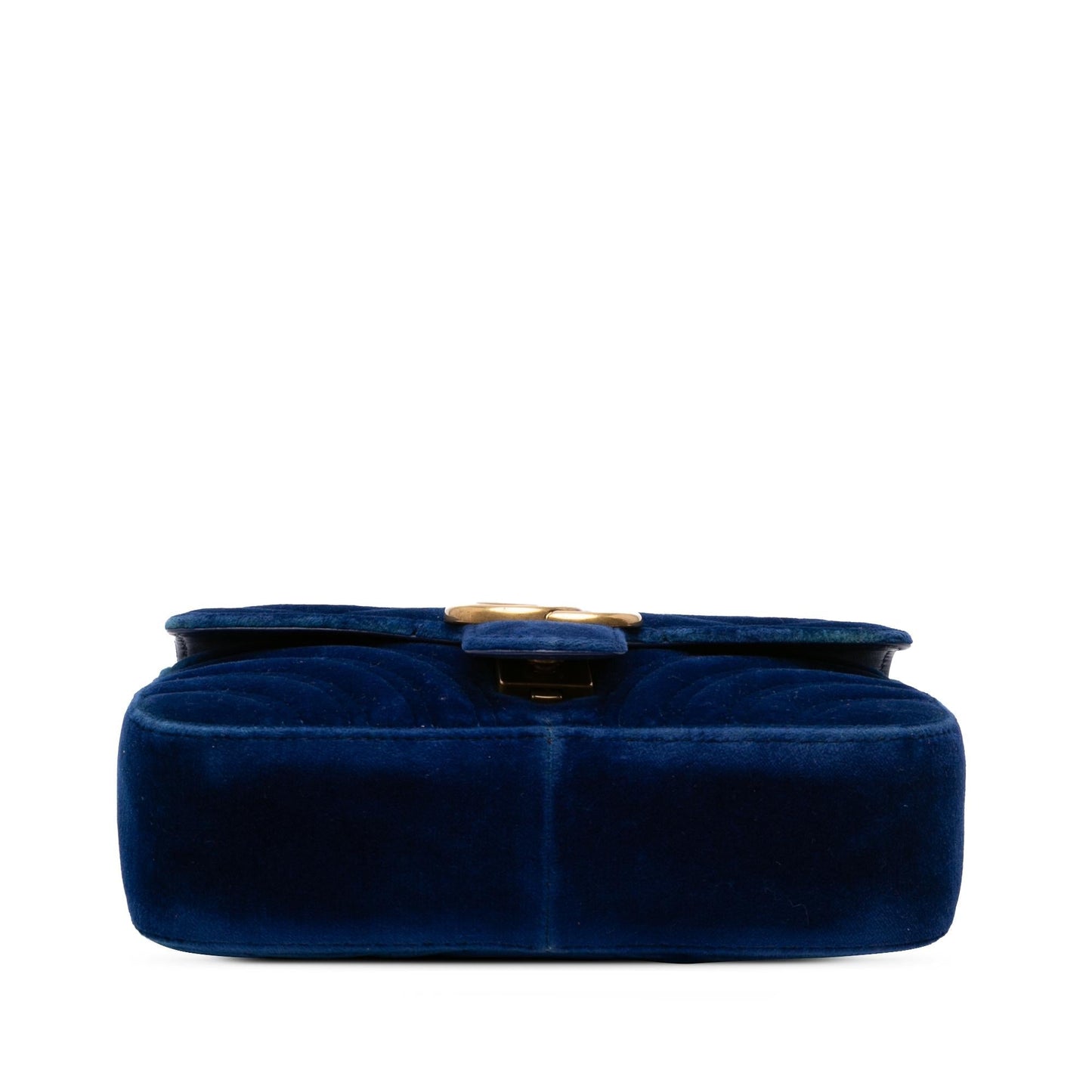 Gucci GG Marmont Velvet Matelasse Blue Mini Flap Crossbody Bag