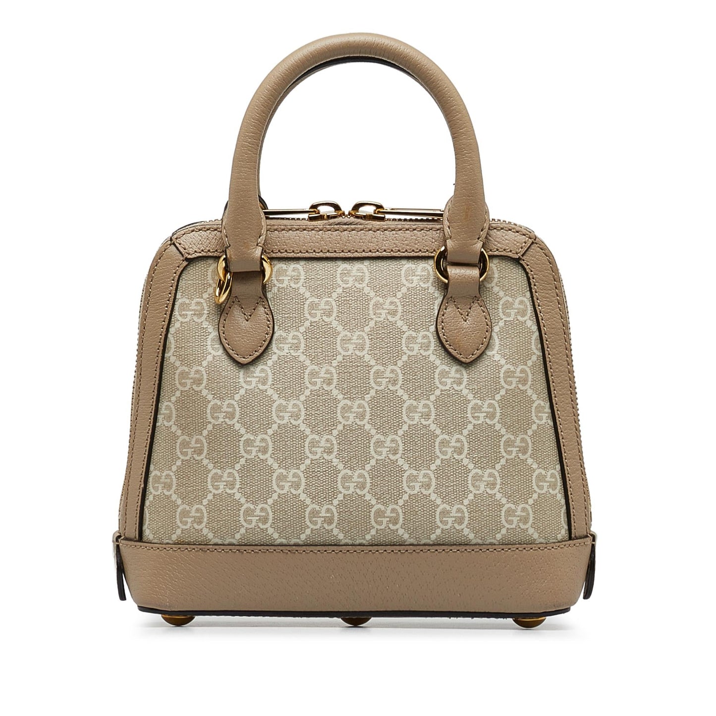 Gucci GG Supreme Horsebit Canvas Brown Mini Satchel Bag