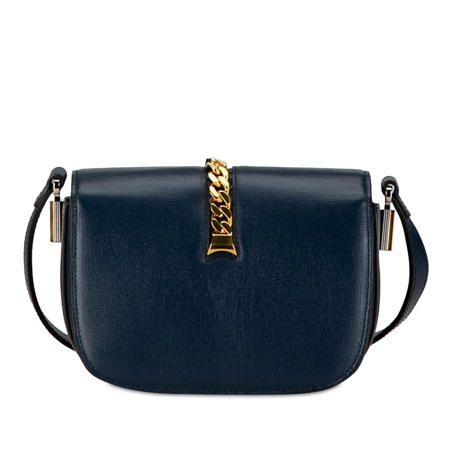 Gucci Sylvie Leather Calf Blue Mini Crossbody Bag