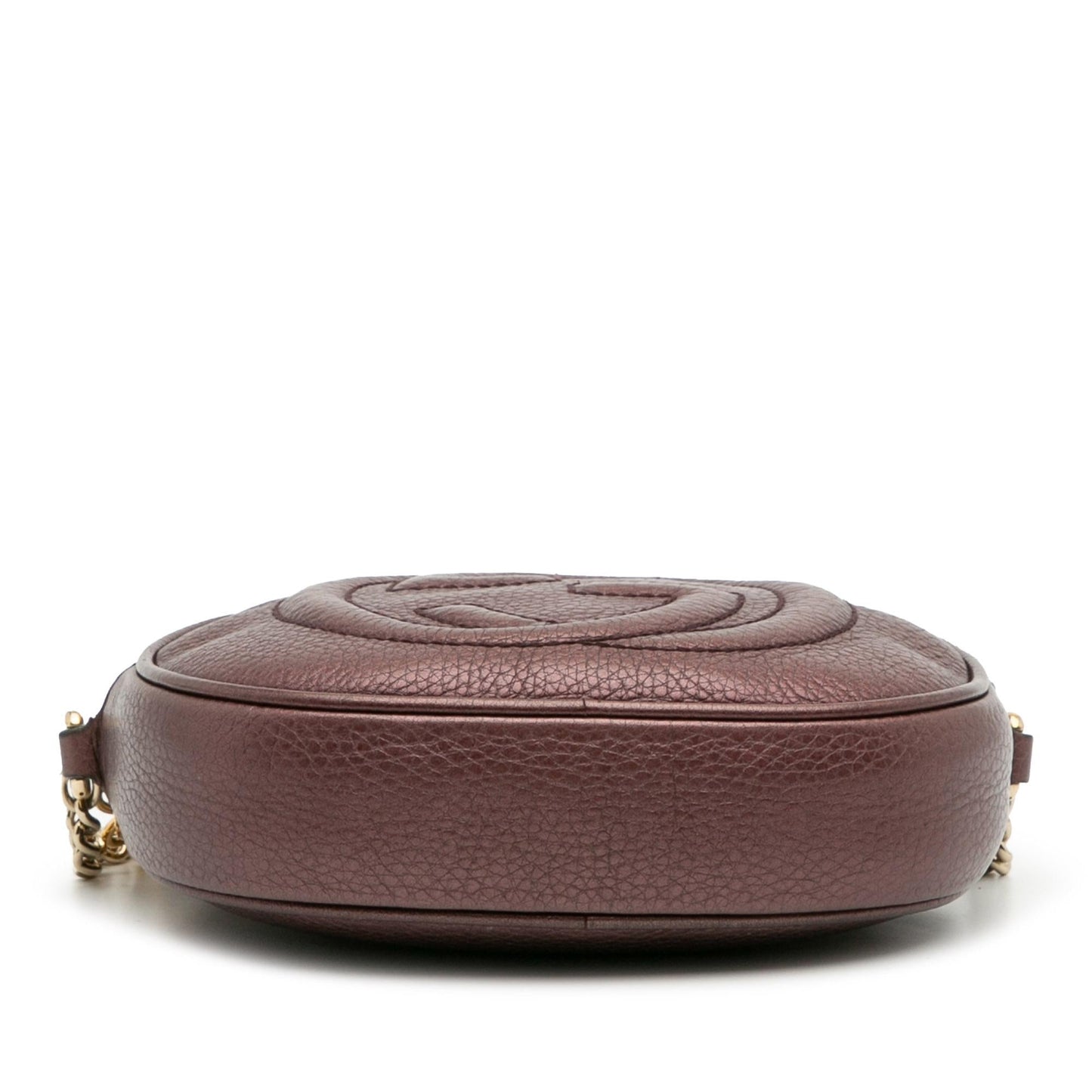 Gucci Metallic Pebbled Soho Calfskin Mini Chain Crossbody Bag
