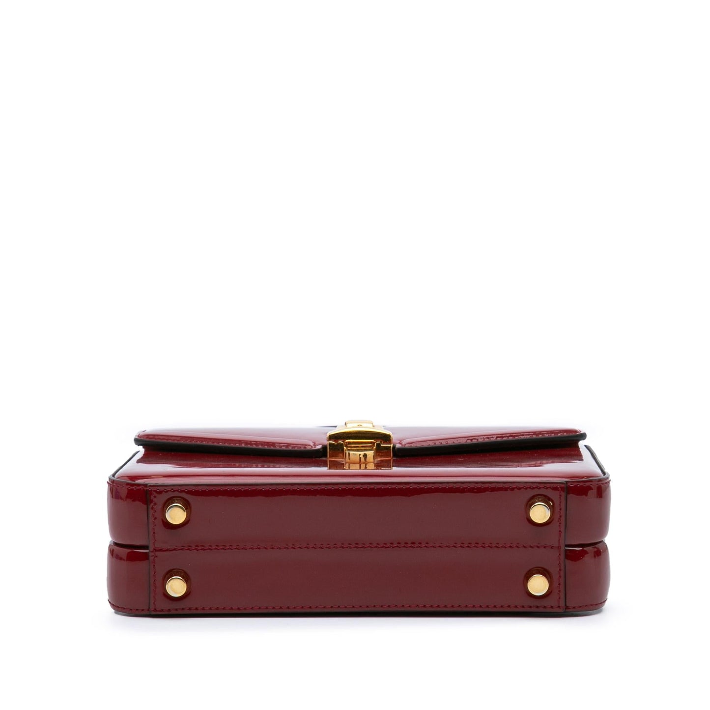 Gucci Sylvie Top Handle Leather Patent Red Mini Satchel Bag