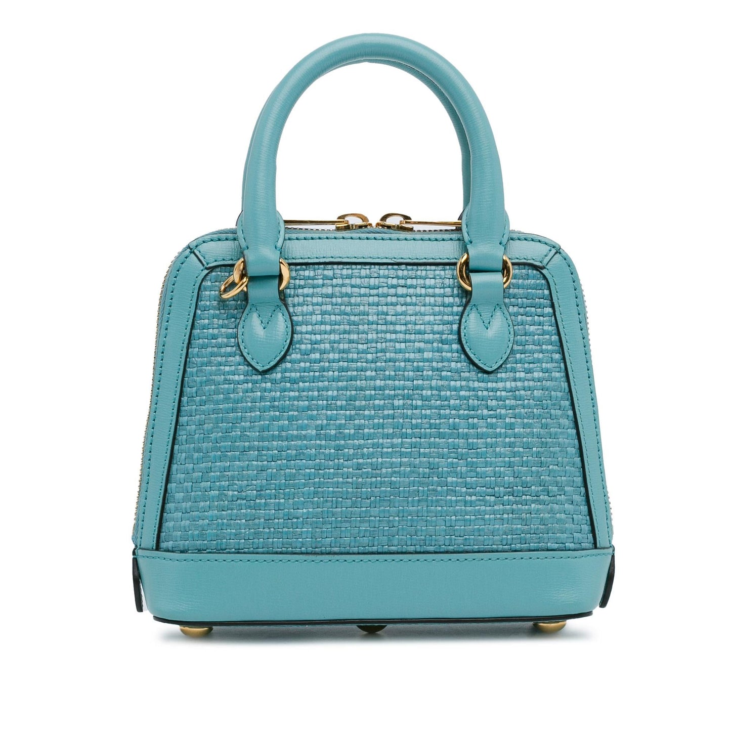 Gucci Horsebit Top Handle SHG-TqNTHU Raffia Calf Blue Mini Satchel Bag