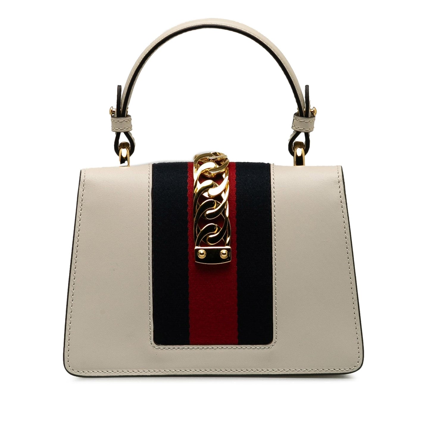 Gucci Sylvie SHG-OYDvet Calf White Mini Satchel Bag