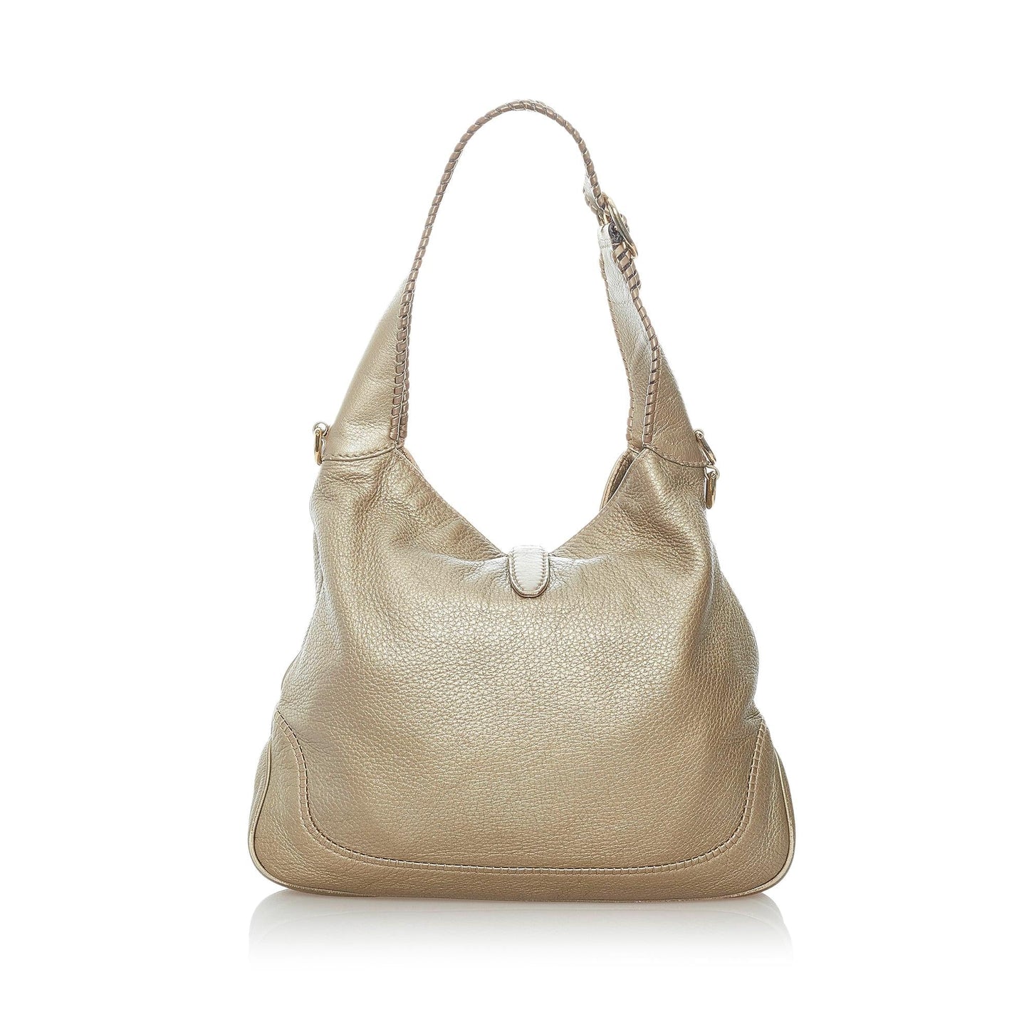 Gucci New Jackie SHG Leather Calf Silver Satchel Bag