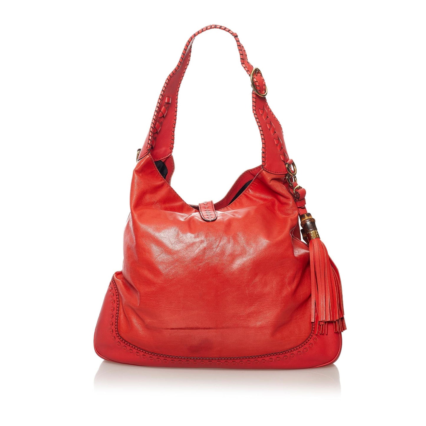 Gucci New Jackie SHG Leather Calf Red Shoulder Bag