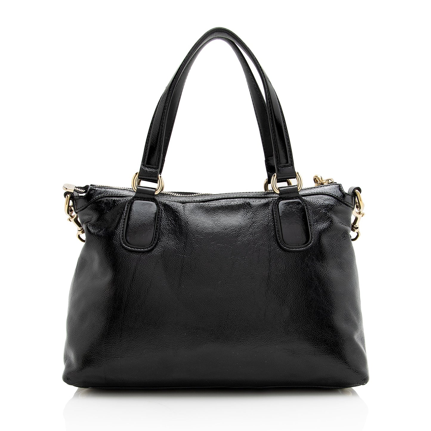 Gucci Soho Working SHF Leather Patent Black Tote Bag