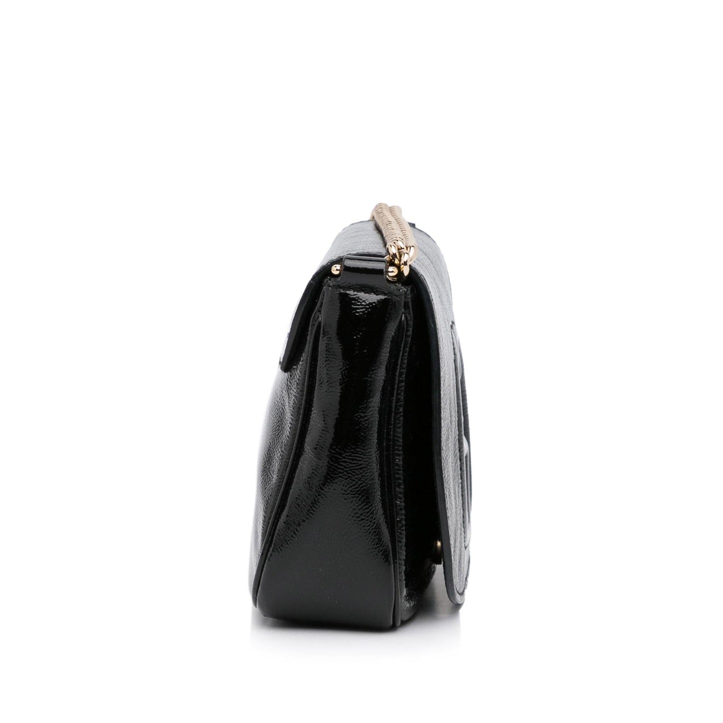 Gucci Soho SHG-EIjZmu Leather Patent Black Flap Crossbody Bag