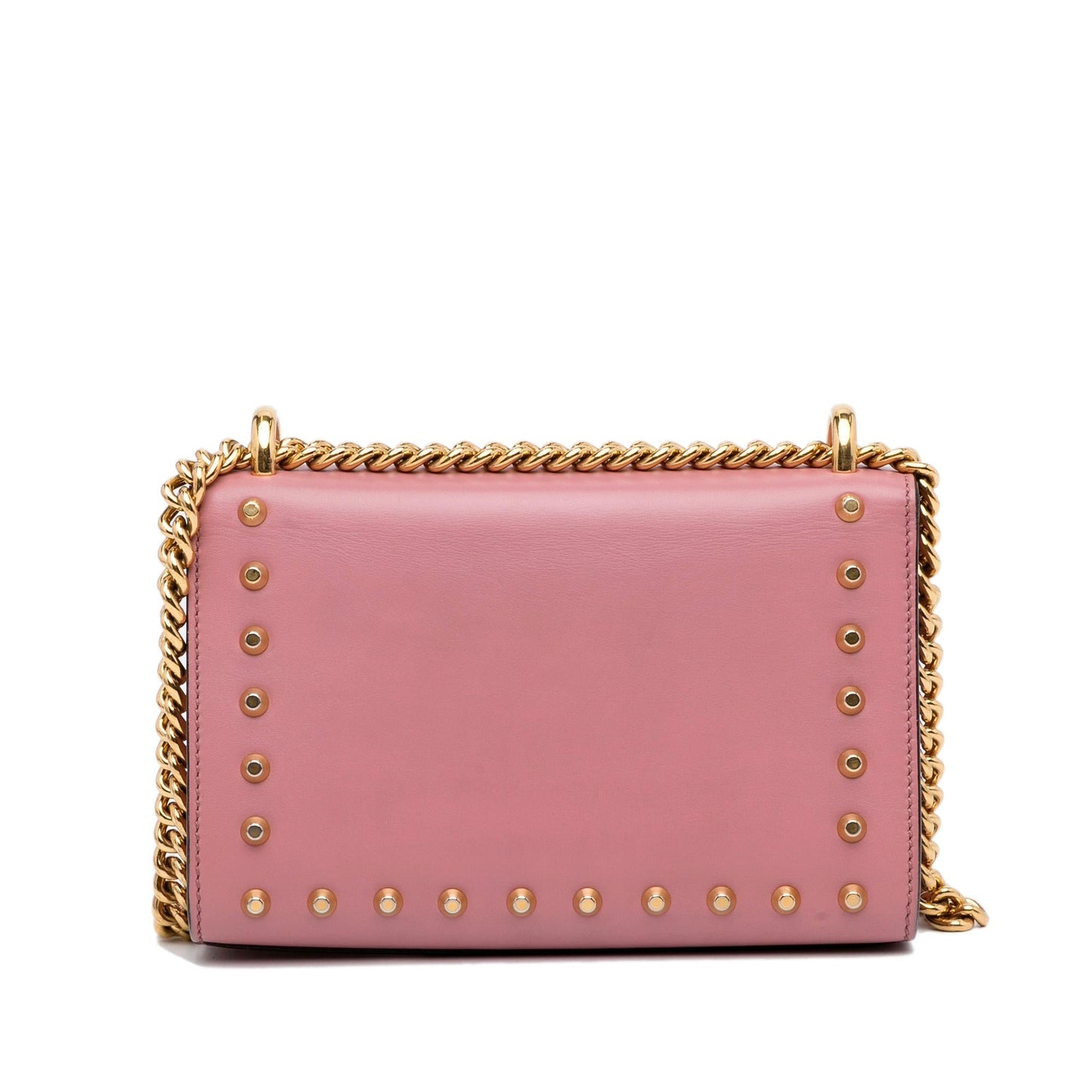 Gucci Pearl Studded Padlock SHG-r5jgoa Calf Pink Crossbody Bag