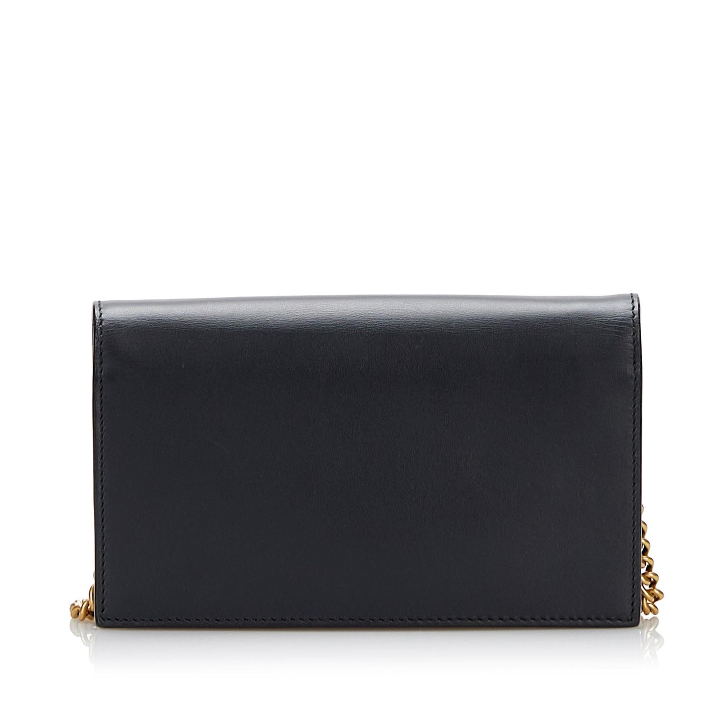 Gucci Peony Pearly Wallet On SHG-rRgoQZ Calf Black Chain Crossbody Bag