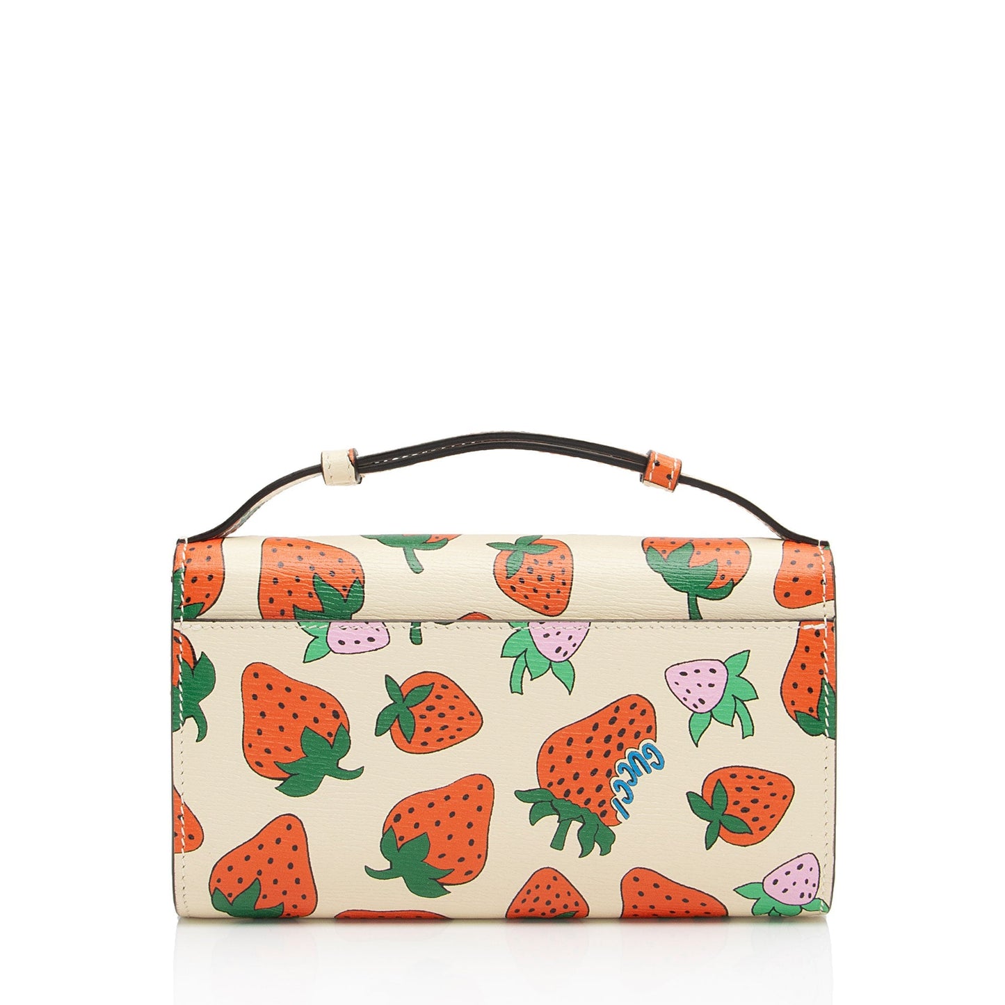 Gucci Printed Strawberry Zumi SHF-Se6JXX Leather Beige Red Mini Shoulder Bag