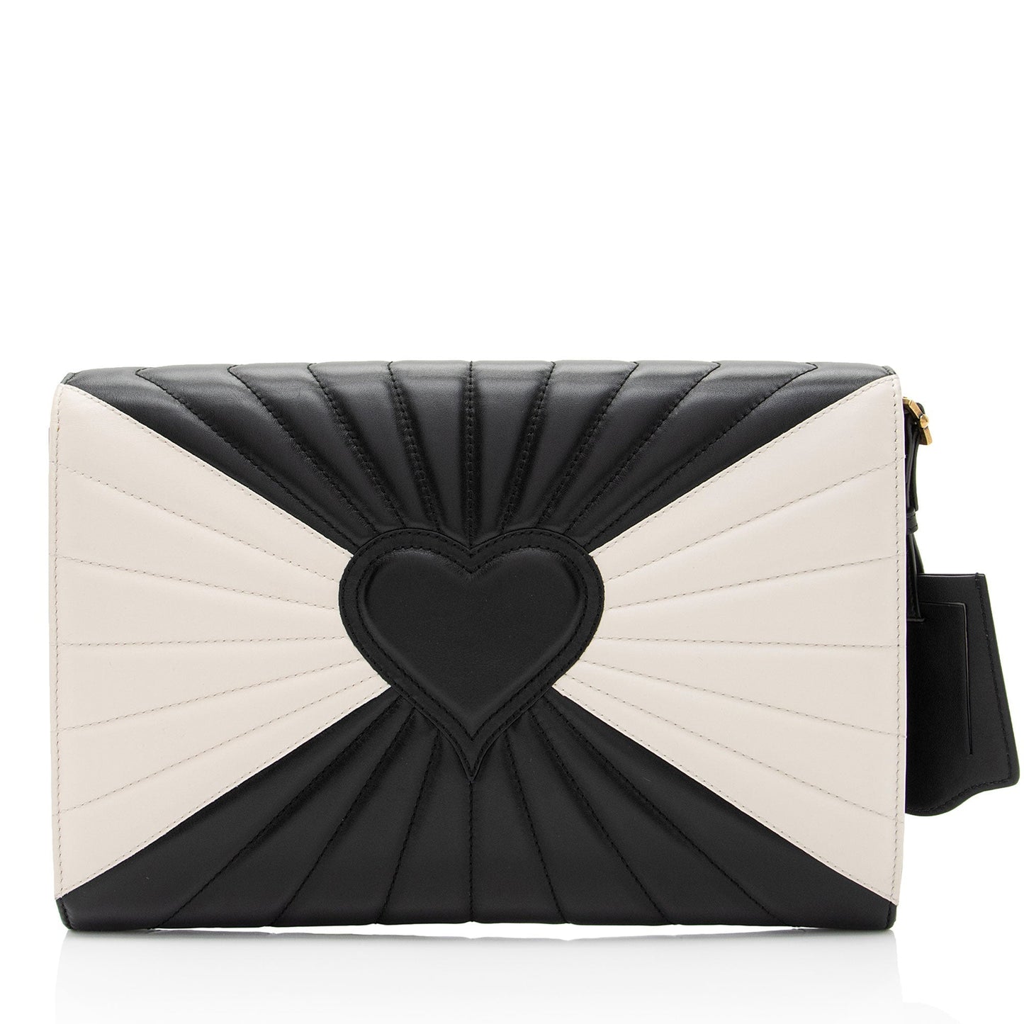 Gucci Queen Margaret Bee Quilted Leather Black White Clutch Bag