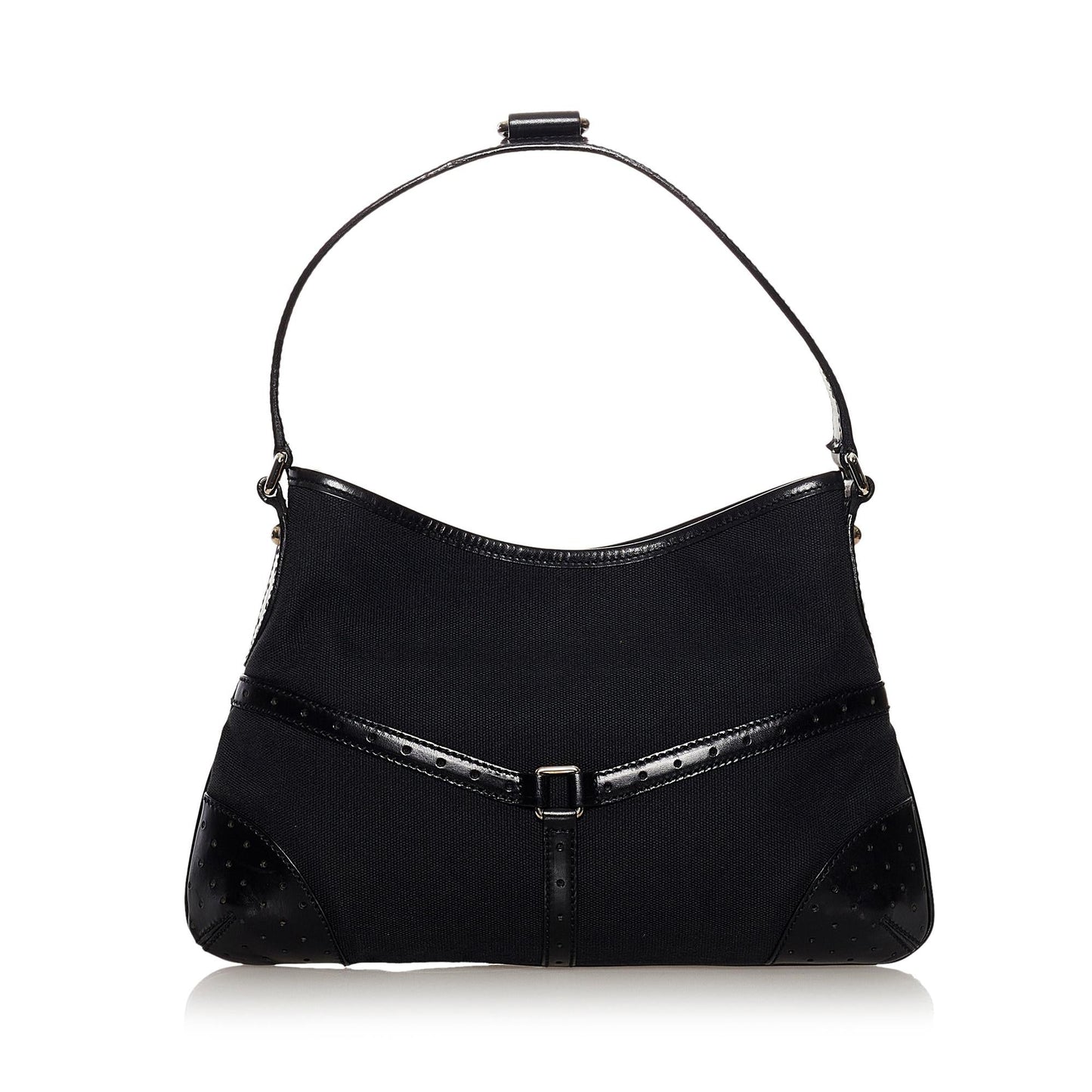 Gucci Reins SHG Canvas Calf Black Satchel Bag