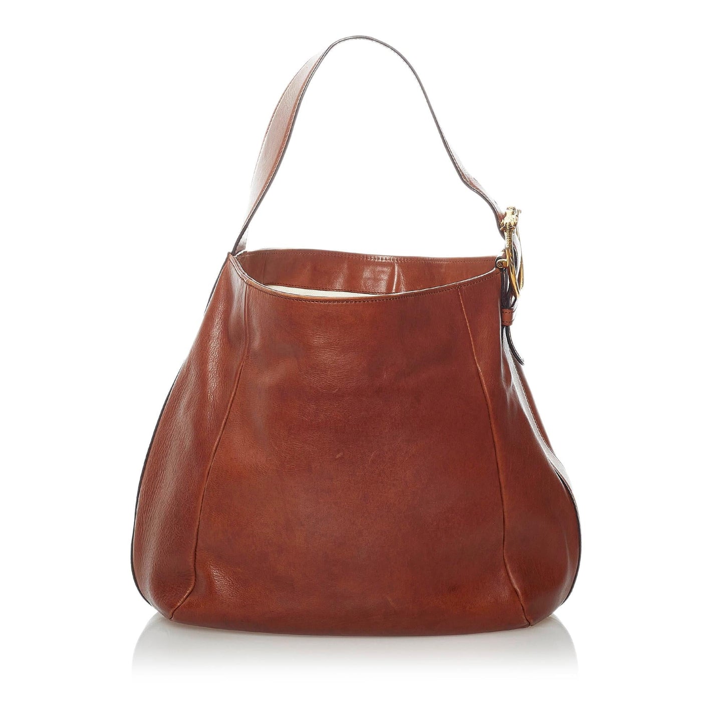 Gucci Ribot Horse-Head SHG Leather Calf Brown Shoulder Bag