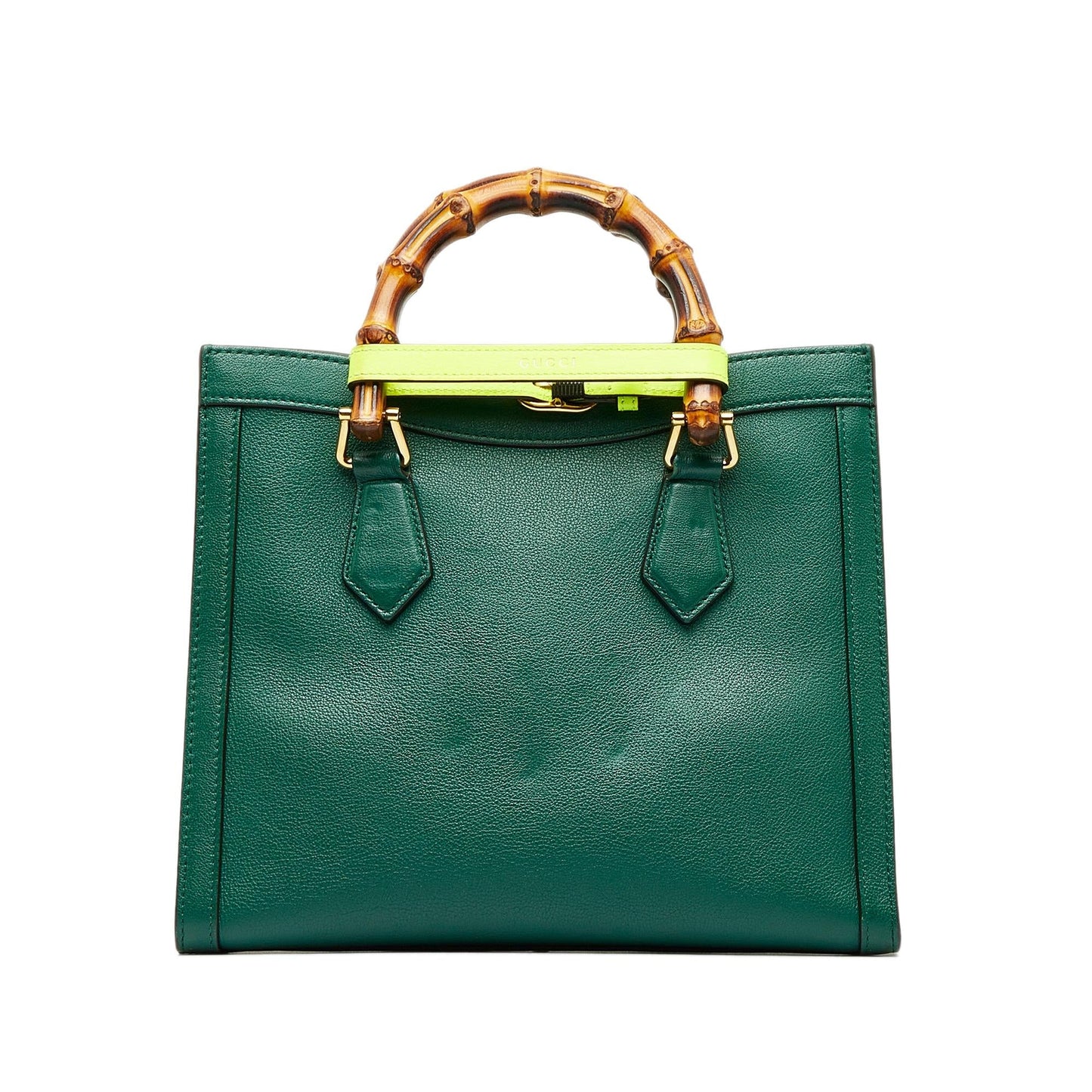 Gucci Bamboo Diana SHG-YzIOpD Calf Green Small Satchel Bag