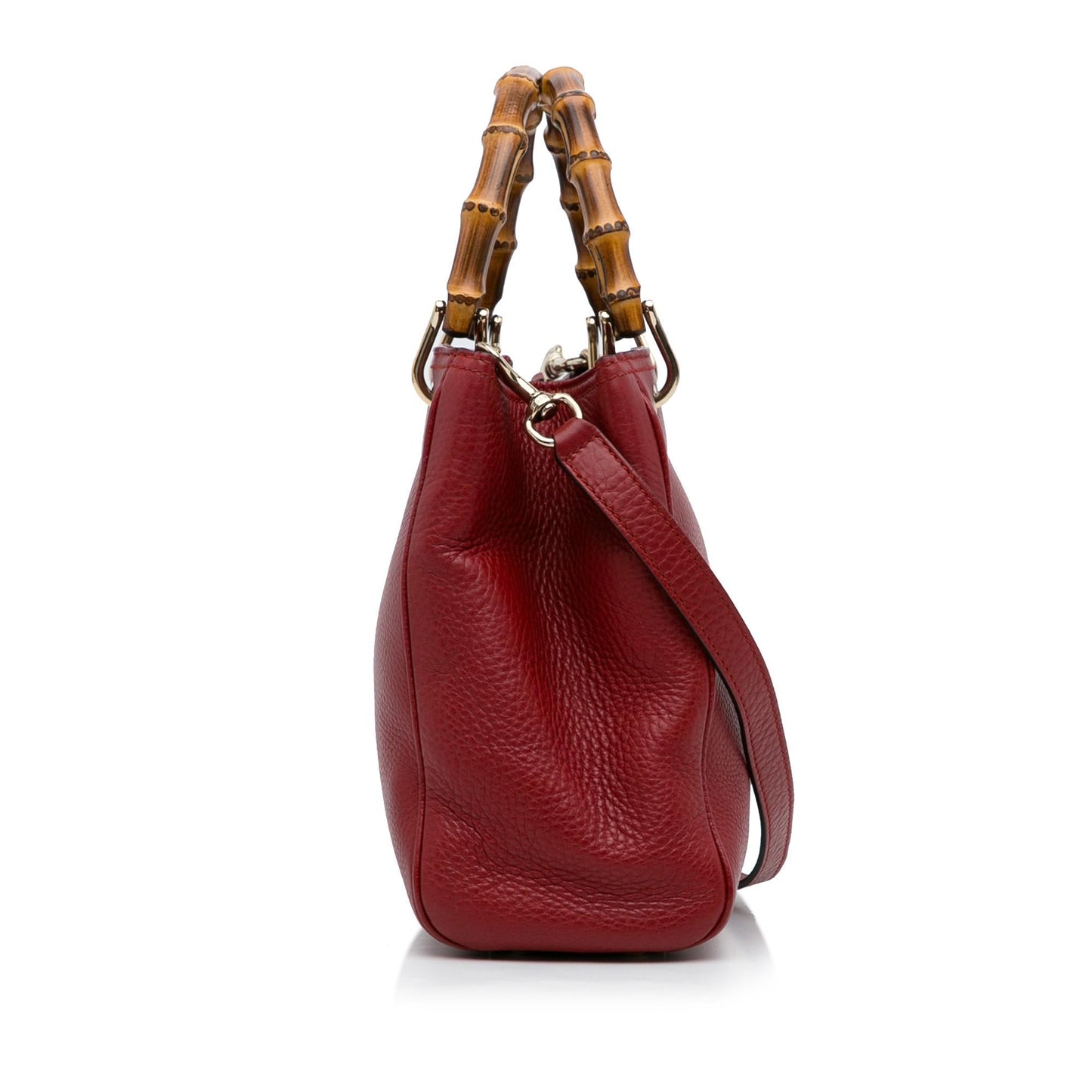 Gucci Bamboo Shopper SHG-KnejjZ Calf Red Small Satchel Bag