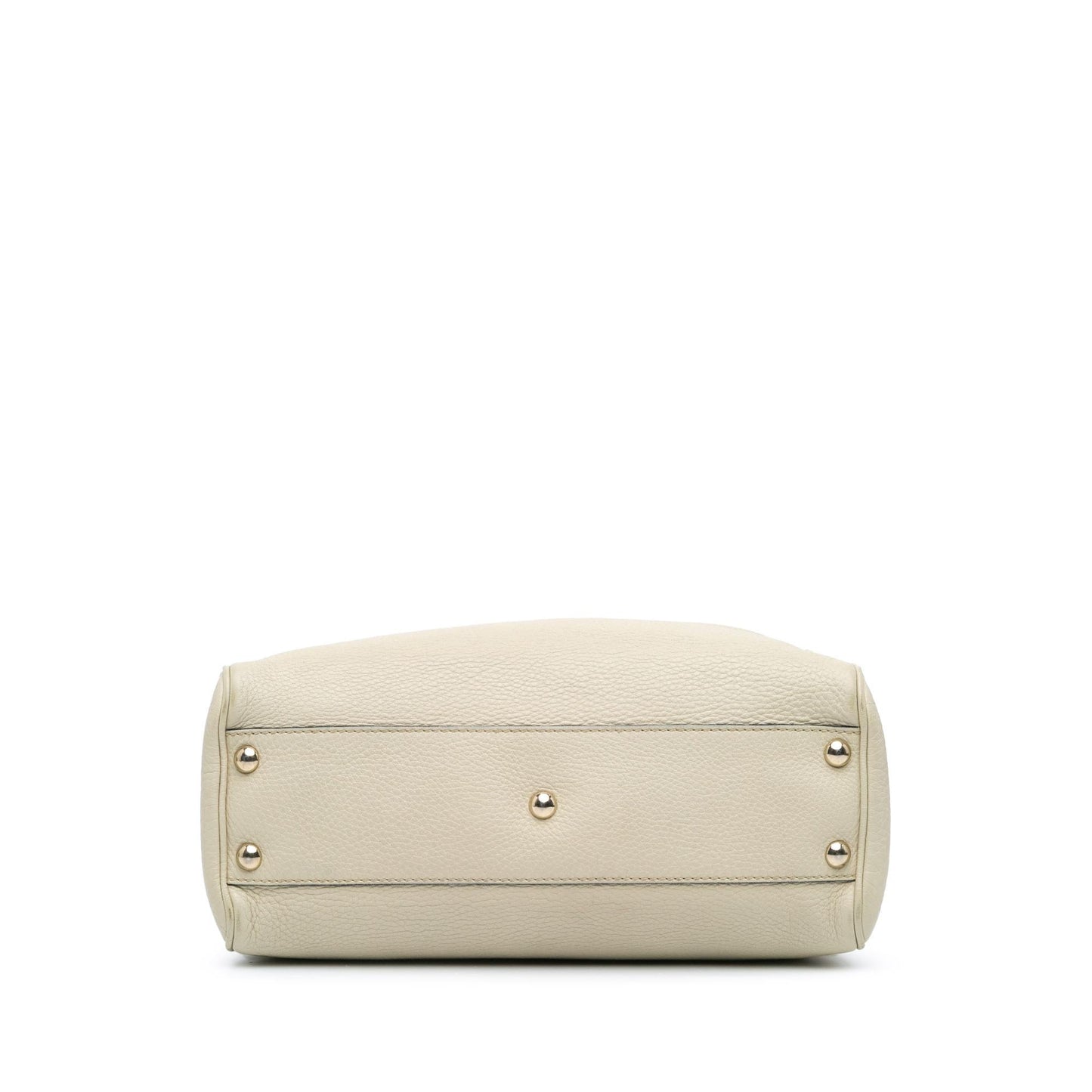 Gucci Bamboo Shopper Calf Calfskin White Small Satchel Bag Satchel 8