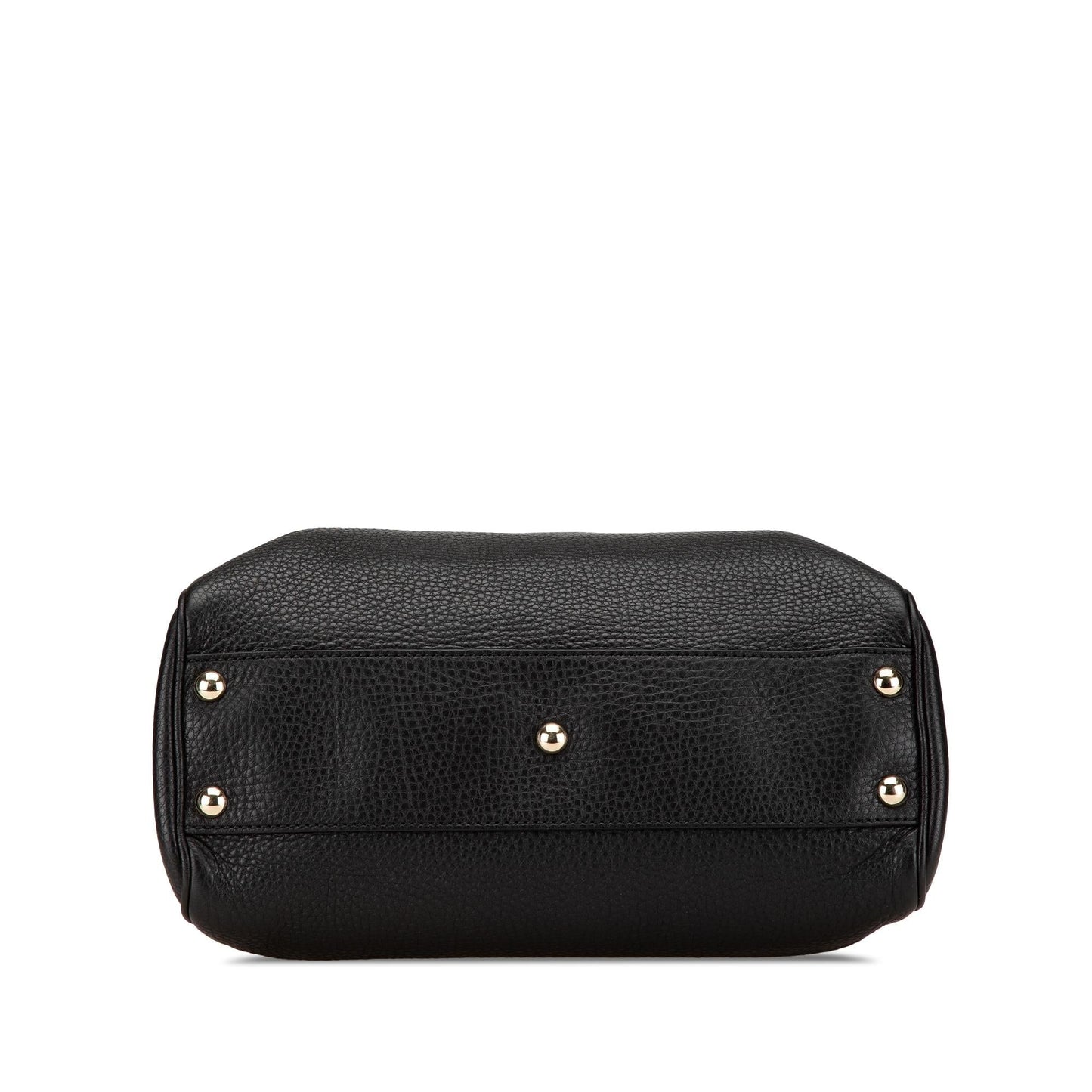 Gucci Bamboo Shopper Calf Calfskin Black Small Satchel Bag