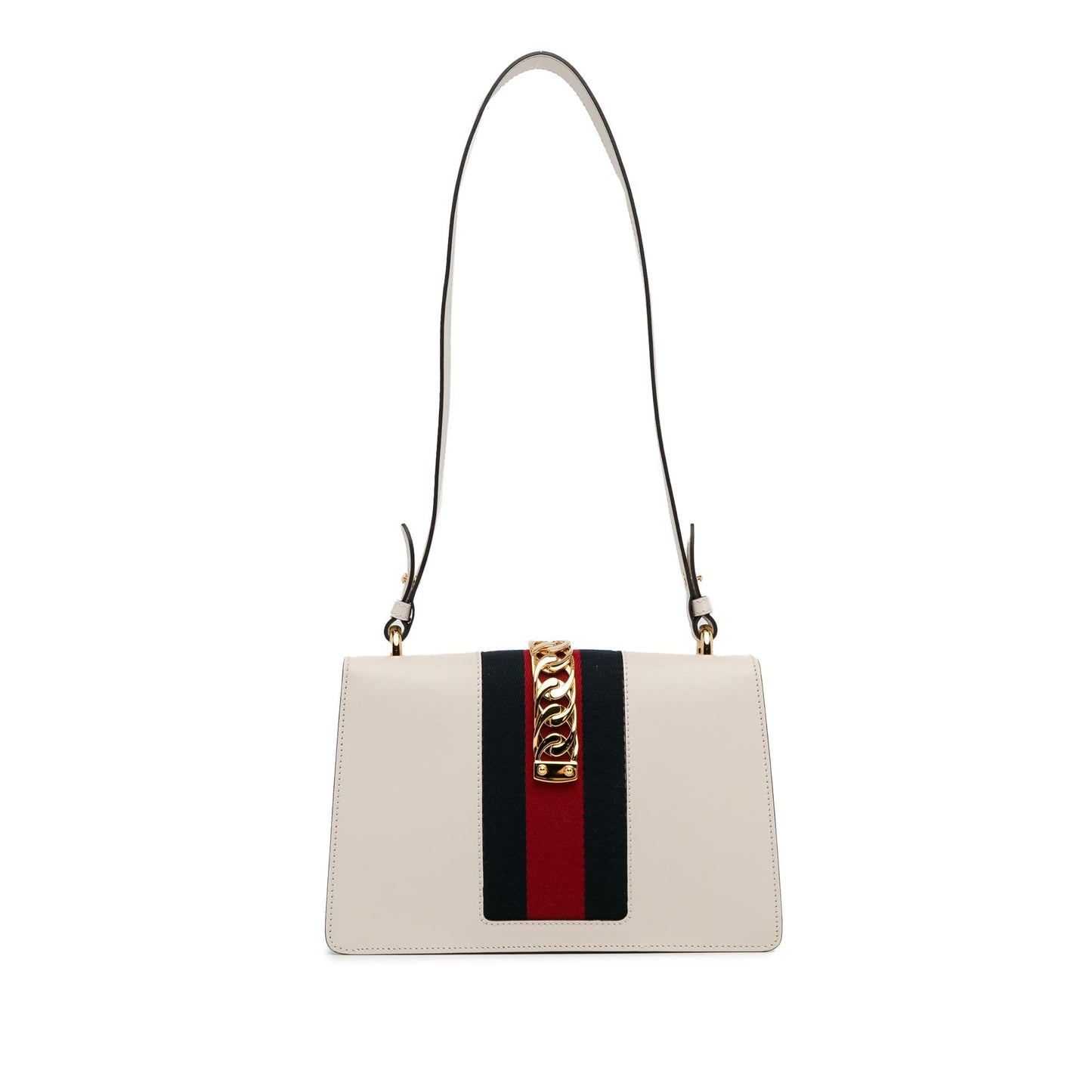 Gucci Floral Embroidered Sylvie SHG-f7H54f Calf White Small Crossbody Bag