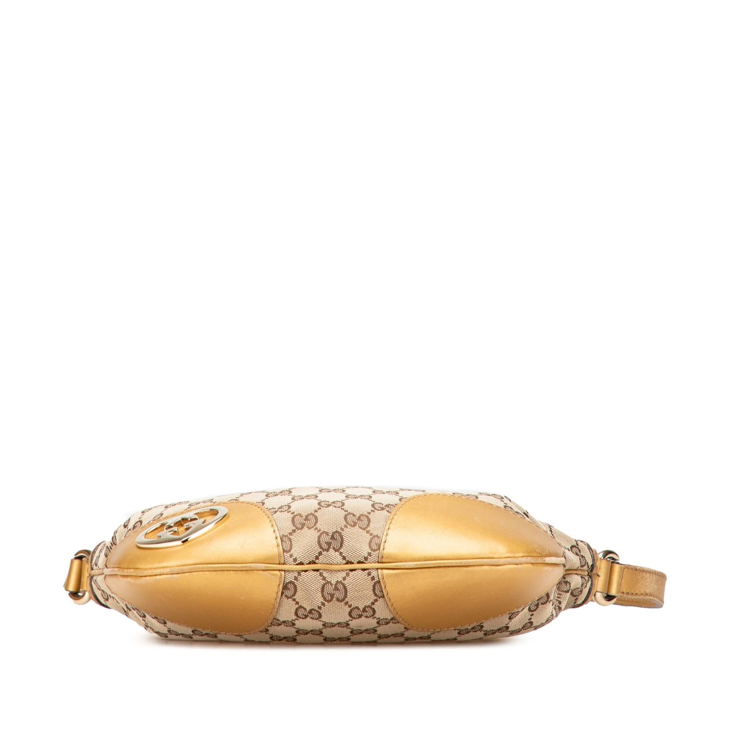 Gucci GG Lovely Heart Canvas Calf Brown Gold Crossbody Bag Crossbody 1
