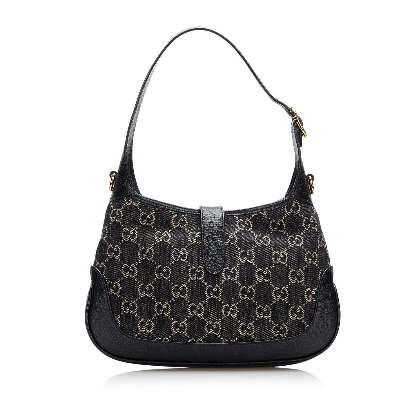 Gucci GG Jackie SHG-HFk2d4 Denim Calf Black Small Satchel Bag
