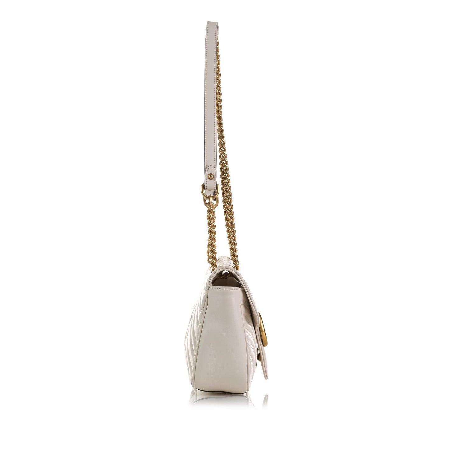 Gucci GG Marmont SHG-QJpiIn Calf White Small Crossbody Bag