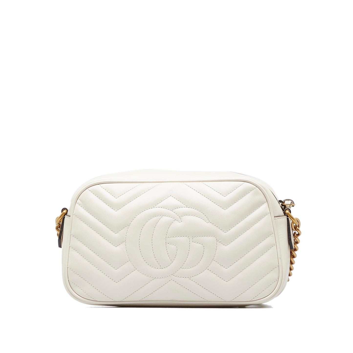 Gucci GG Marmont SHG-WnmqBb Matelasse Calf White Small Crossbody Bag