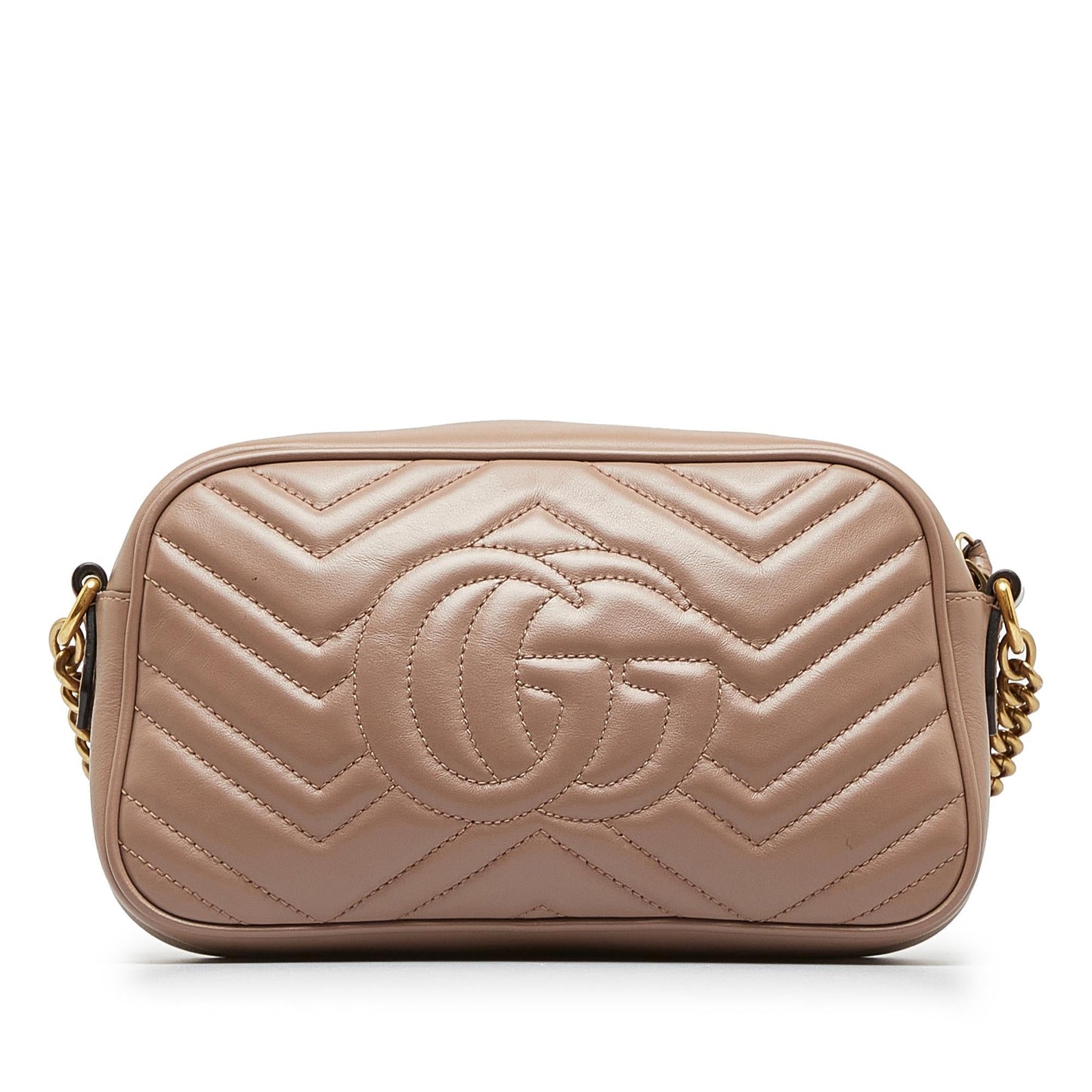 Gucci GG Marmont SHG-aQeieH Matelasse Calf Brown Small Crossbody Bag