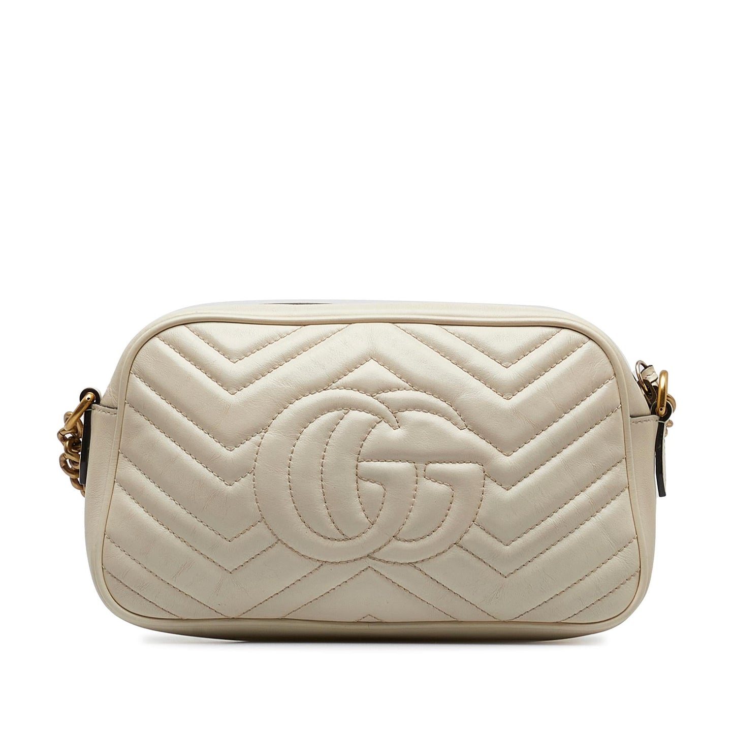 Gucci GG Marmont SHG-ojfwJO Matelasse Calf White Small Crossbody Bag