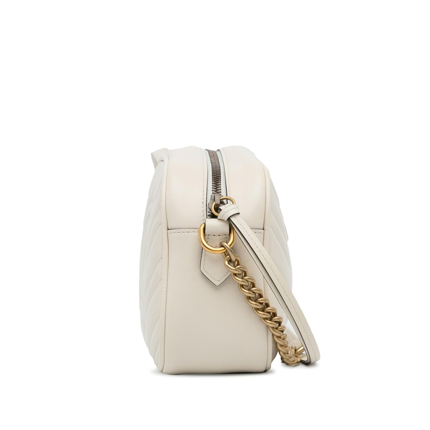 Gucci GG Marmont SHG-XJh1aH Matelasse Calf White Small Crossbody Bag