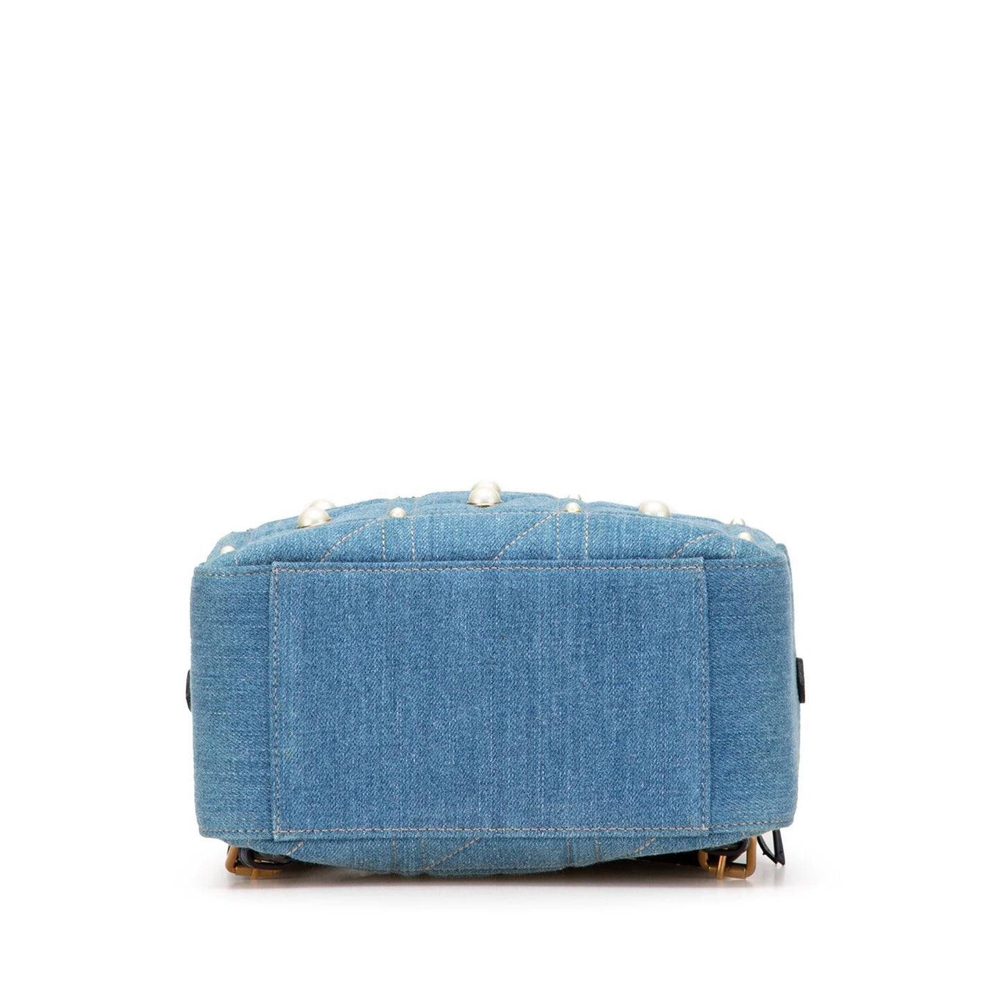 Gucci GG Marmont Pearl Backpack Denim Calf Blue Small