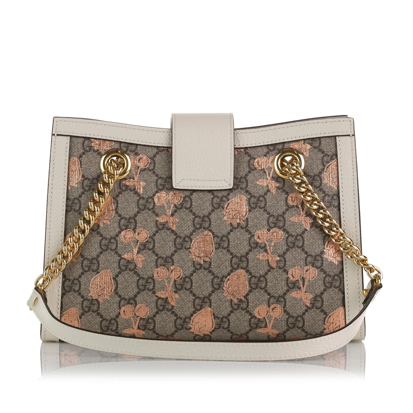 Gucci GG Supreme Berry Padlock SHG-pt4iss Canvas Brown Small Tote Bag