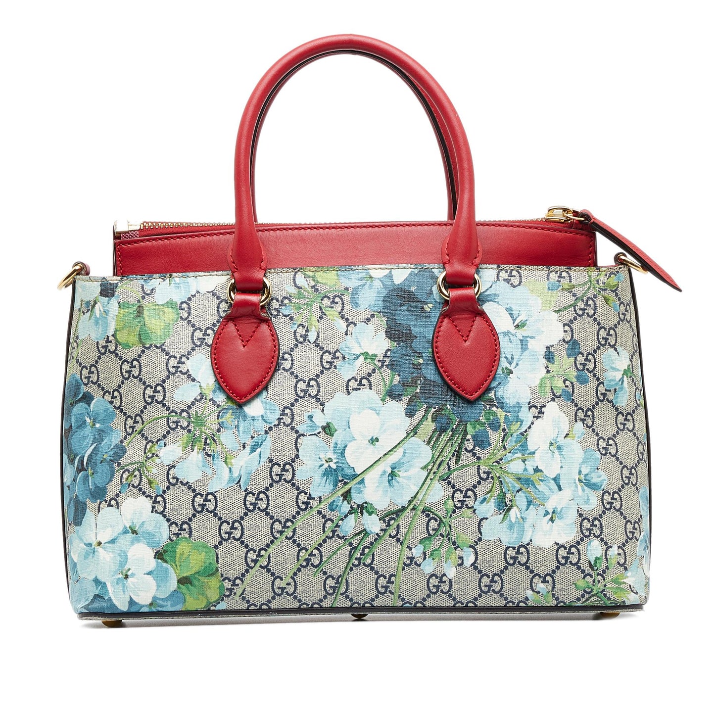 Gucci GG Supreme Blooms Linea A Canvas Blue Small Tote Bag