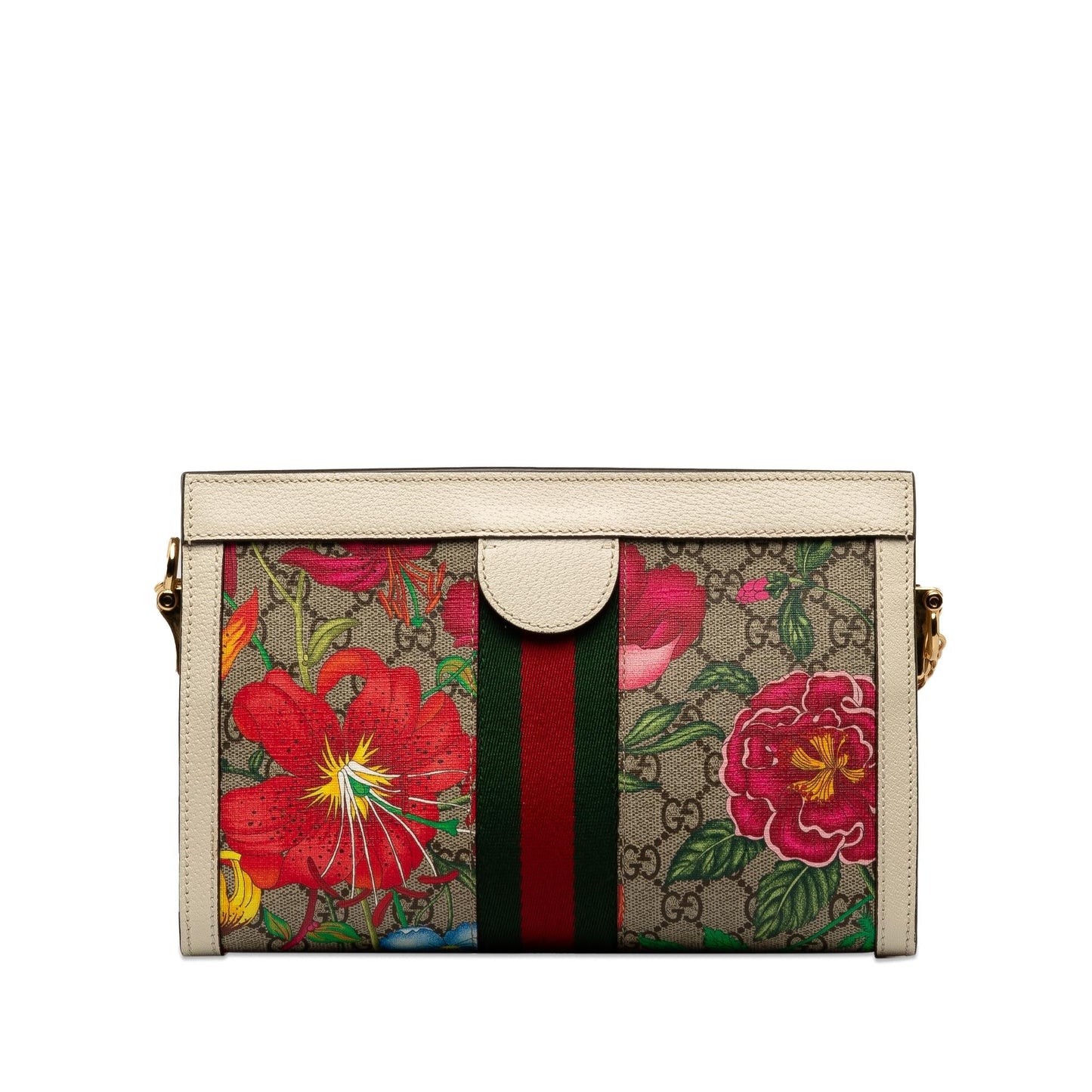Gucci GG Supreme Flora Ophidia SHG-7xxXPR Canvas Brown Small Chain Shoulder Bag