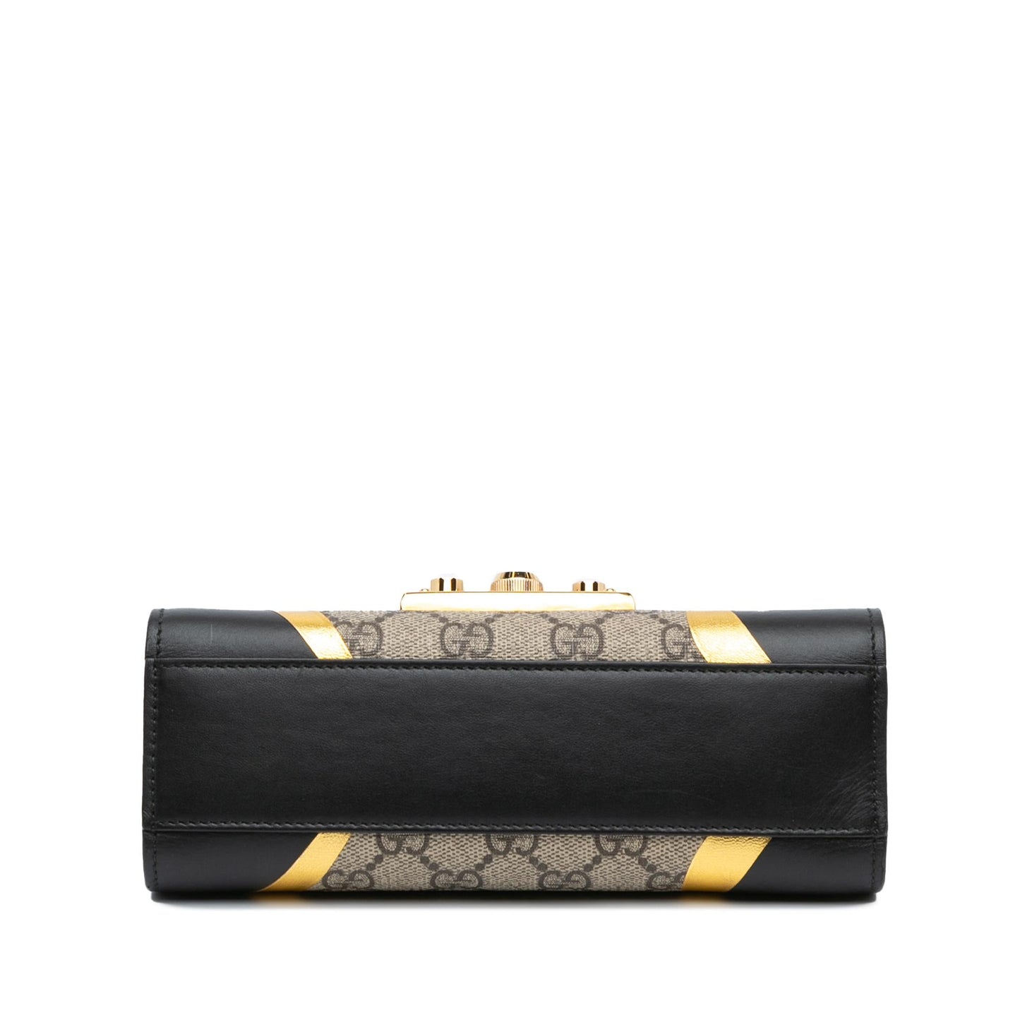 Gucci GG Supreme Padlock SHG-hHAWjM Canvas Calf Black Brown Crossbody Bag