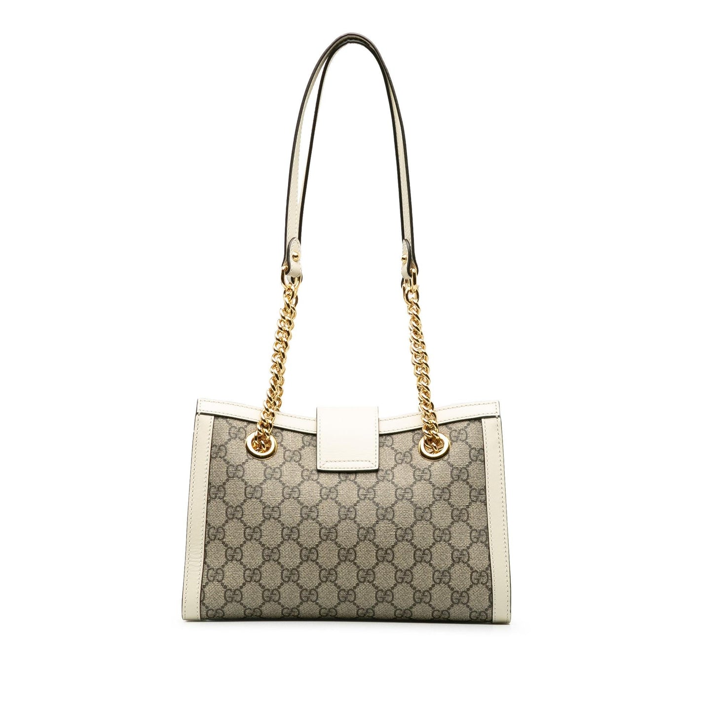 Gucci GG Supreme Padlock SHG-QfnOzS Canvas Calf White Brown Tote Bag