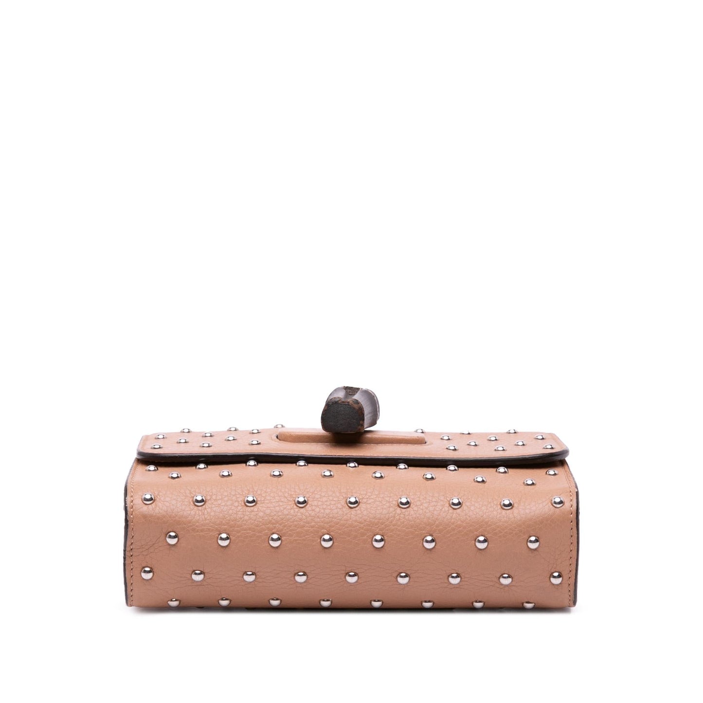 Gucci Studded Miss Bamboo Leather Calf Brown Small Crossbody Bag