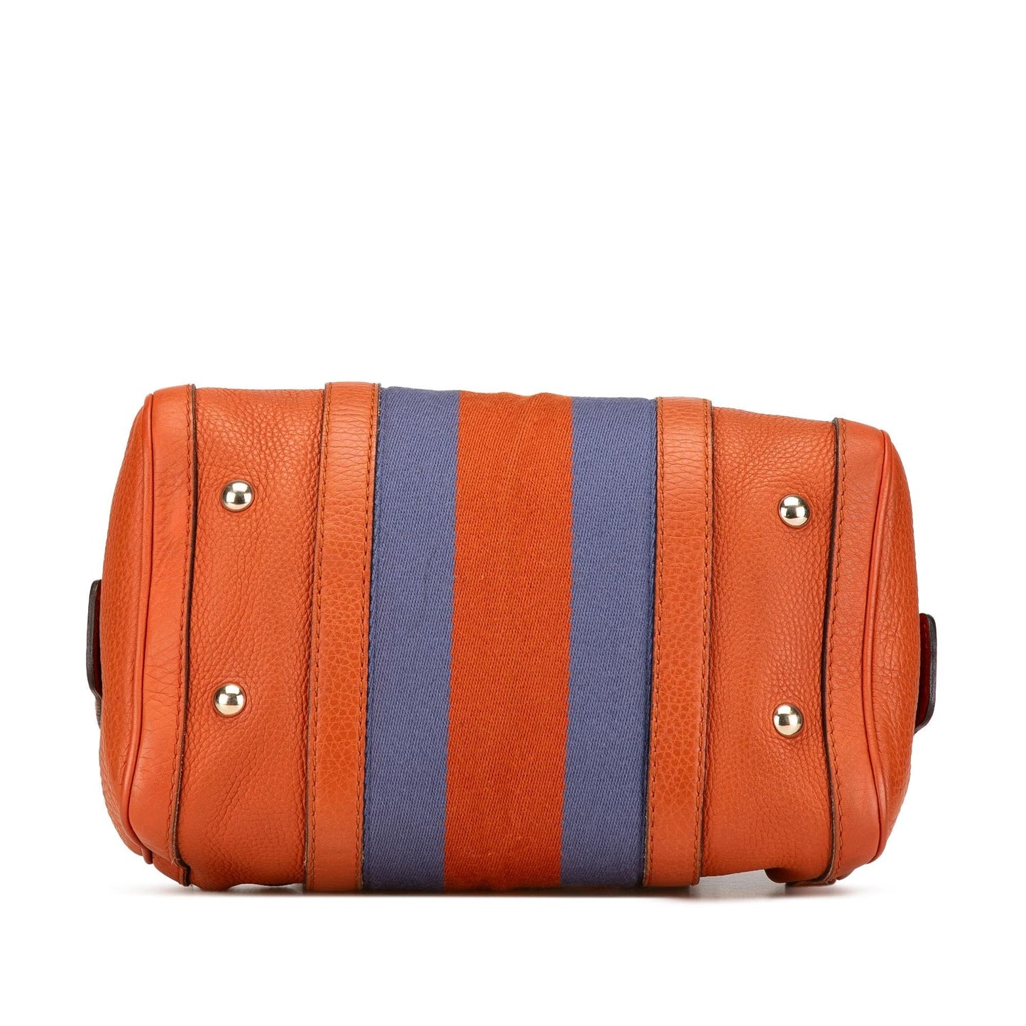 Gucci Web Joy Boston Leather Calf Orange Small Satchel Bag