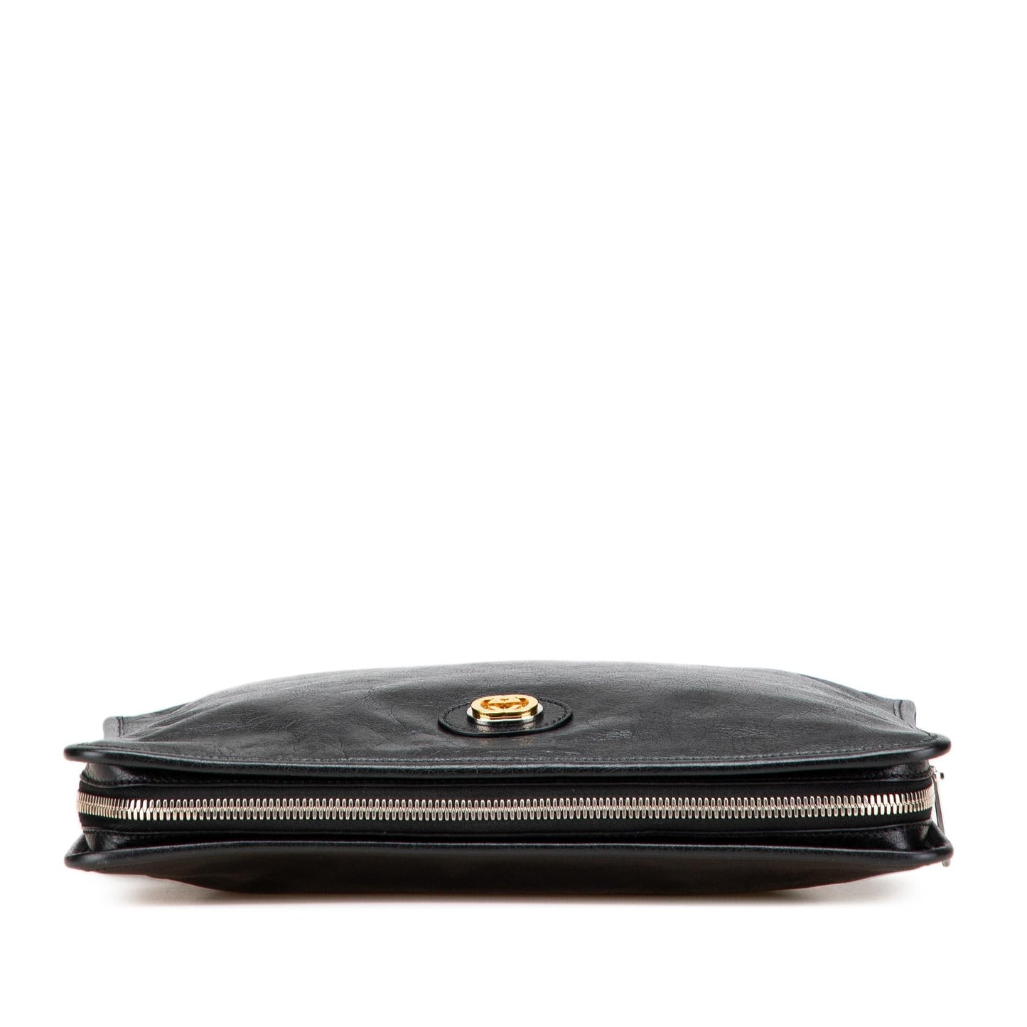 Gucci Soft Interlocking G Portfolio Business Leather Calf Black Tote Bag